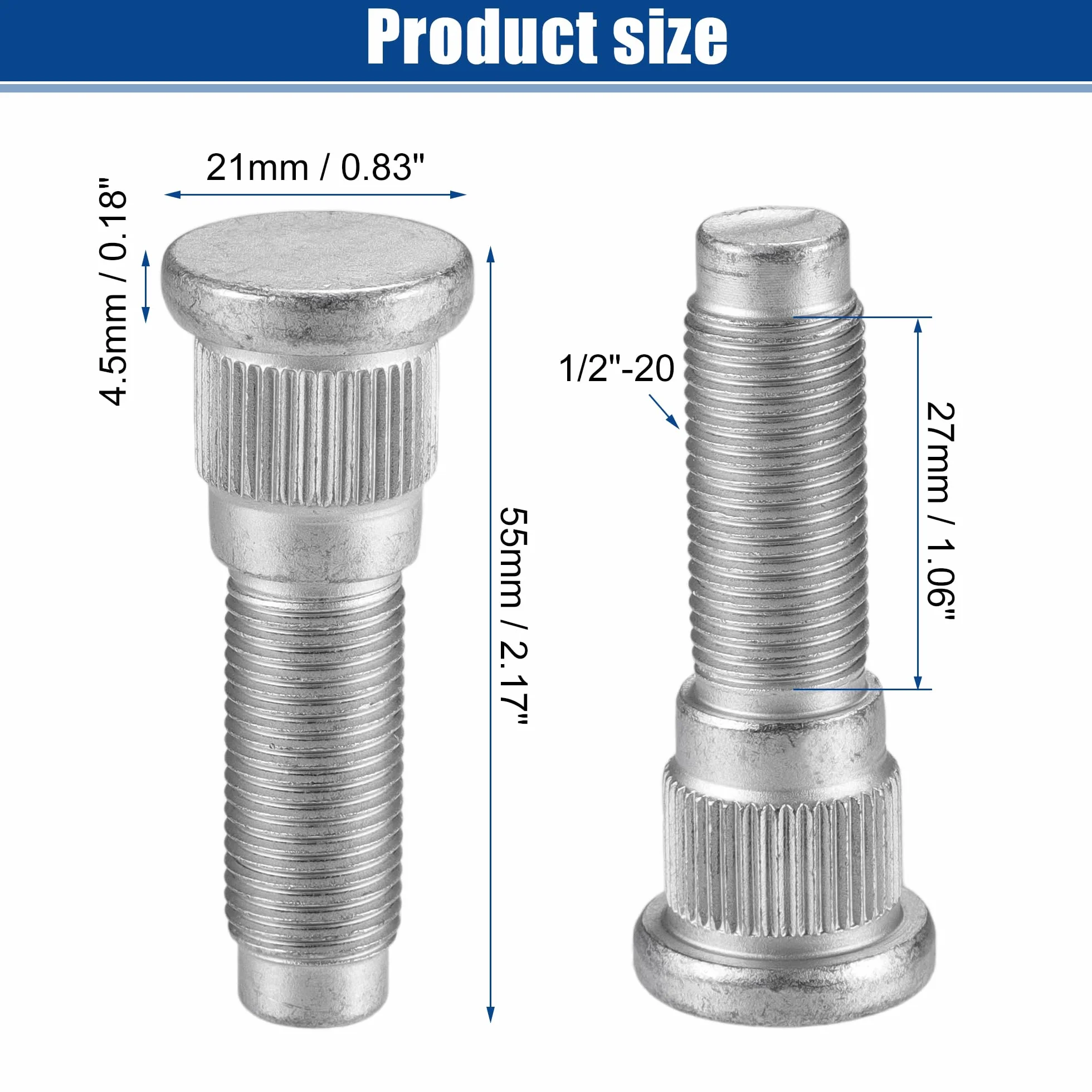 A ABSOPRO 1/2"-20 Bullone per Dado Ruota Adatto per Jeep Grand No.6036424AA - 10 Pezzi