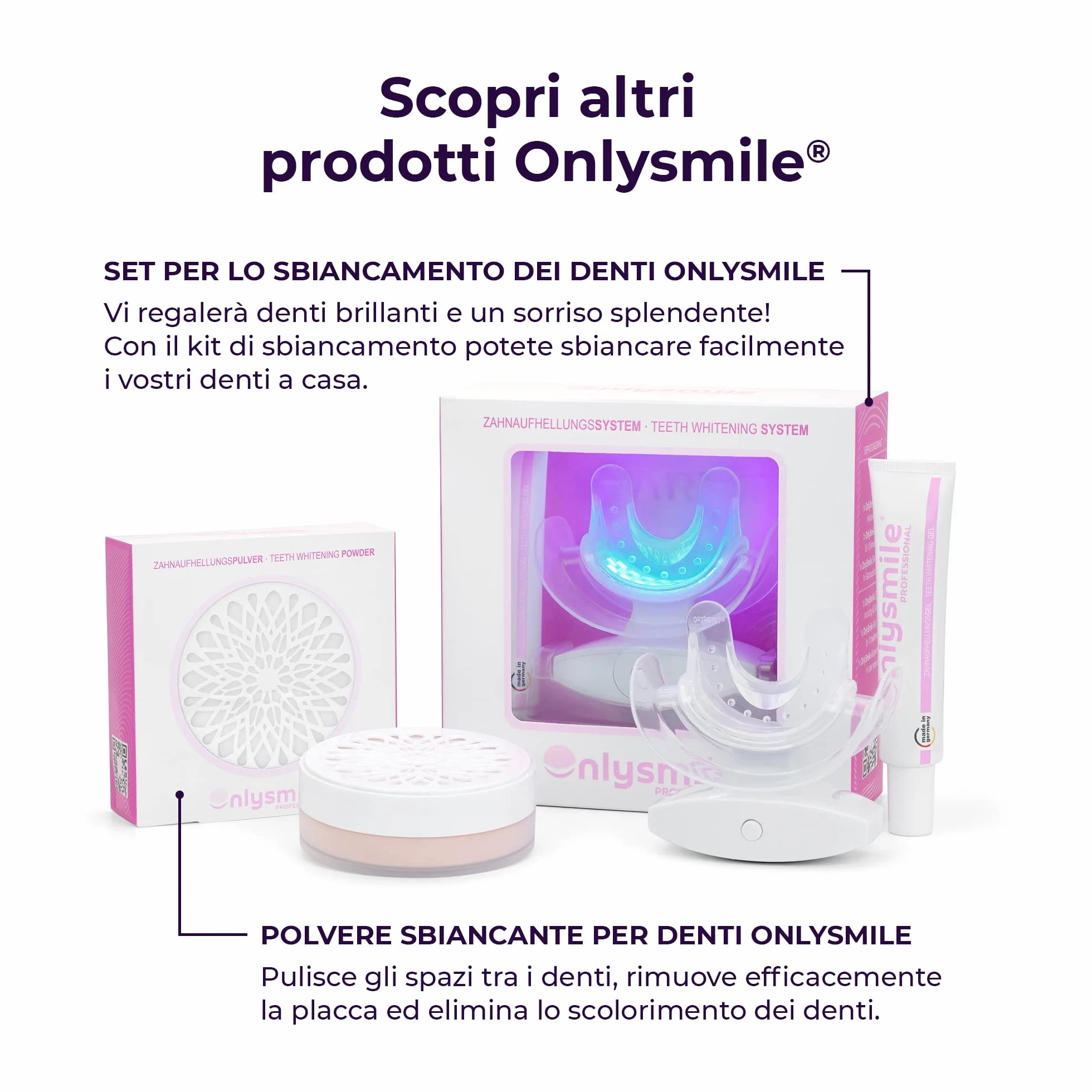 OnlySmile Gel Sbiancante Denti 2 Pezzi Sbiancamento Immediato