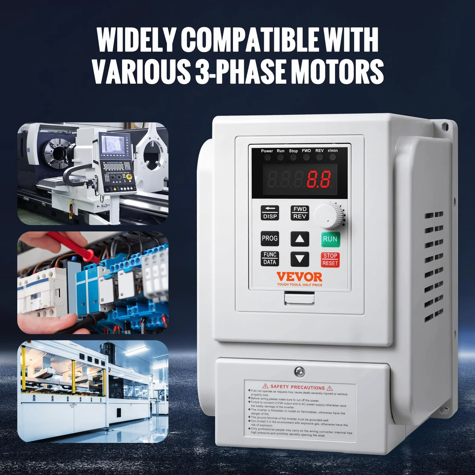 VEVOR Inverter Azionamento a Frequenza Variabile 4kW 5CV 18A 0-400Hz VFD Ingresso Monofase Uscita Trifase