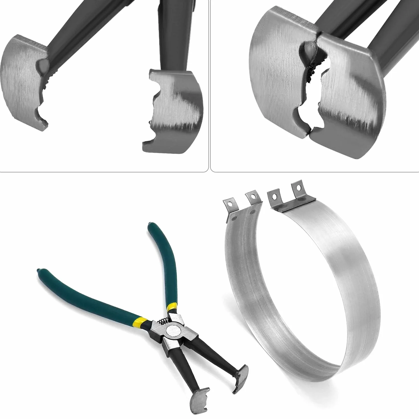 QWORK Set compressori a pistone con pinze 62-145 mm per SUV camion trattori automobili custodia