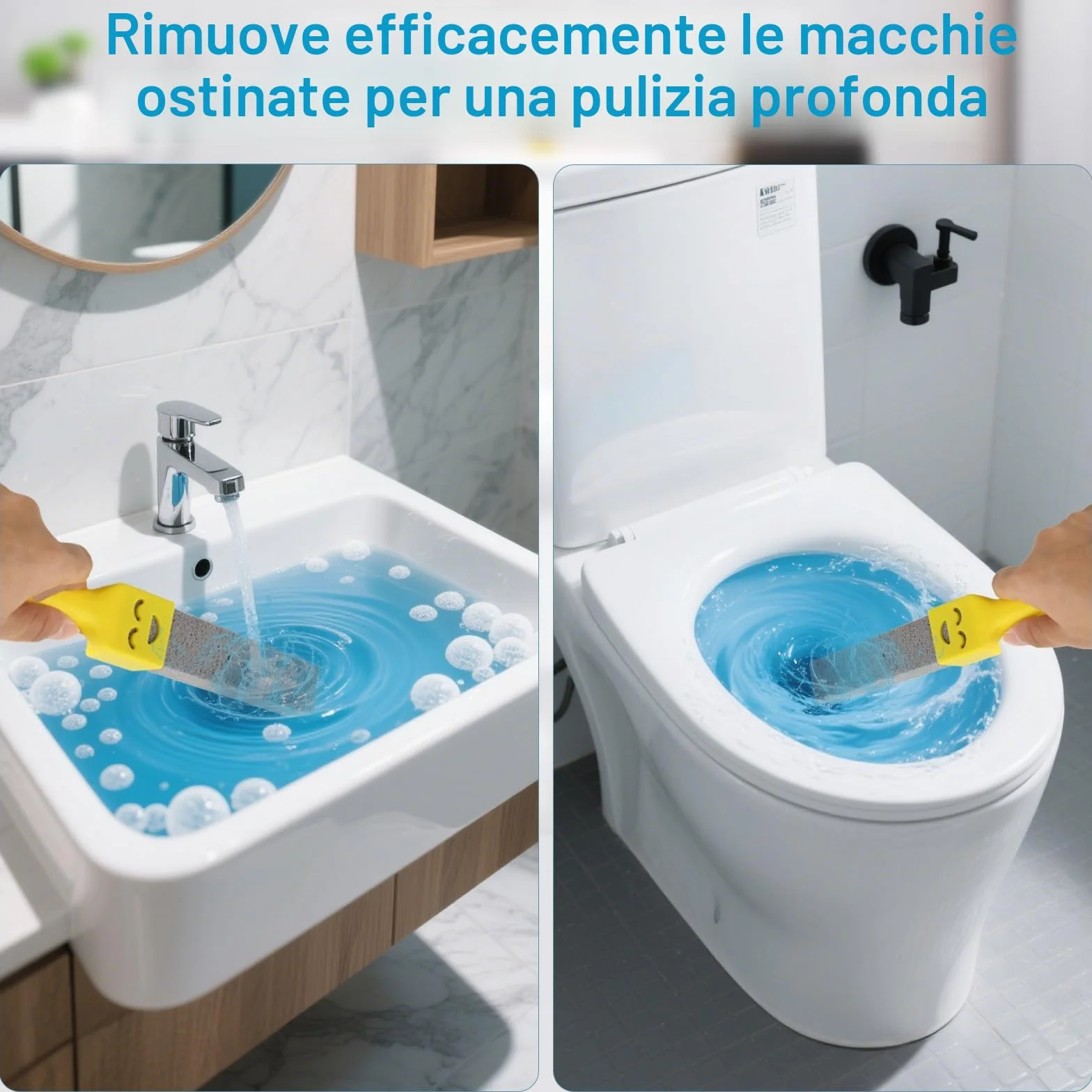 Pietra Pomice per WC 12 Pezzi con 3 Manici, Blocchi di Pomice per Pulizia WC e Ceramica