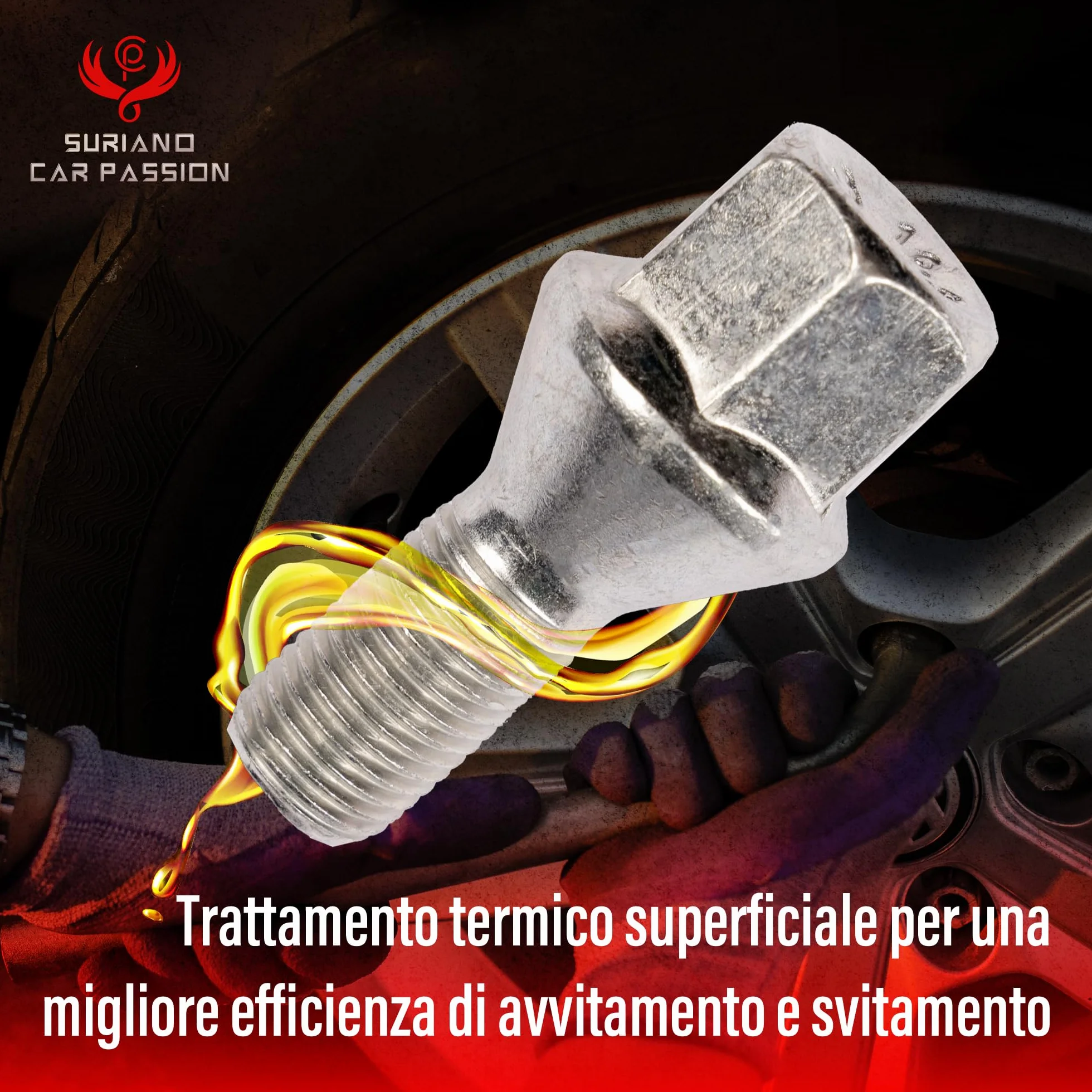 Kit 20 bulloni ruota Compatibili con Jeep Renegade dal 2014 e Compass (solo dal 5/2020 in poi) Fissaggio ruote cerchi in acciaio e in lega M12x1,25