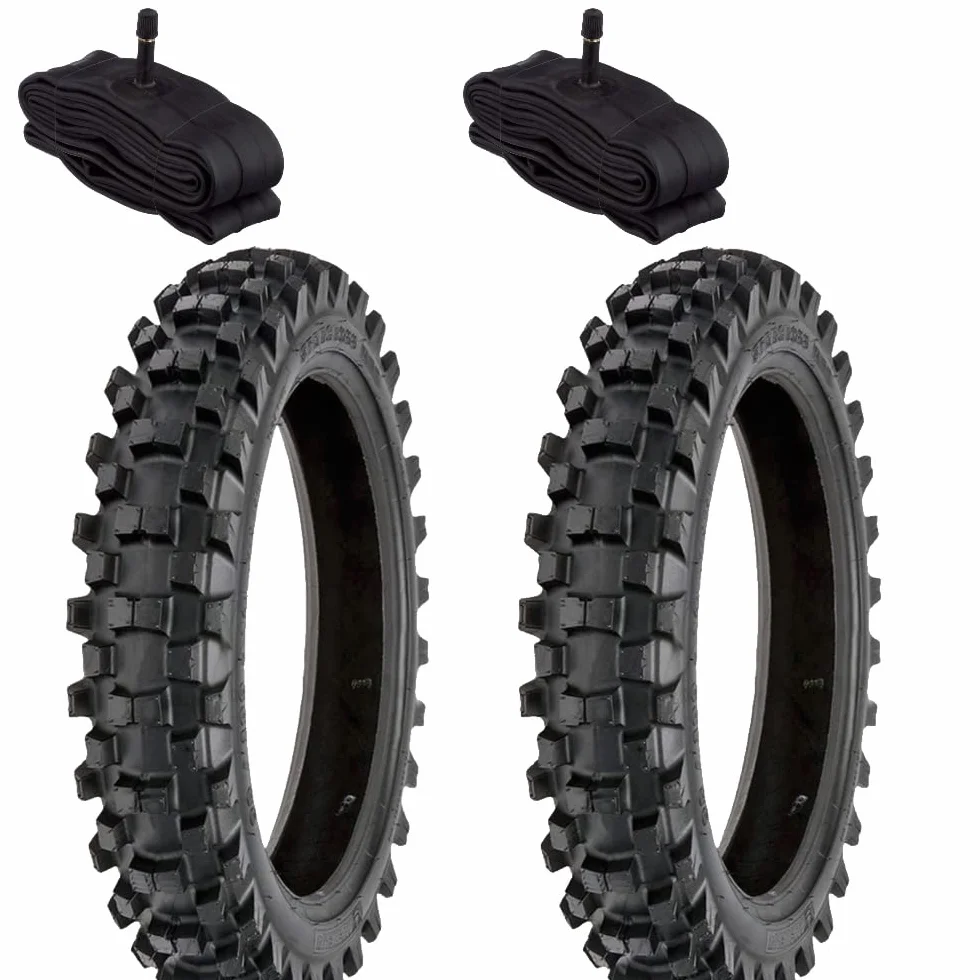 EMA10MCG 2 GOMME COPERTONI PNEUMATICI + 2 CAMERE MOTO MINI CROSS 2.50-10 TASSELLATI MINIMOTO MINICROSS