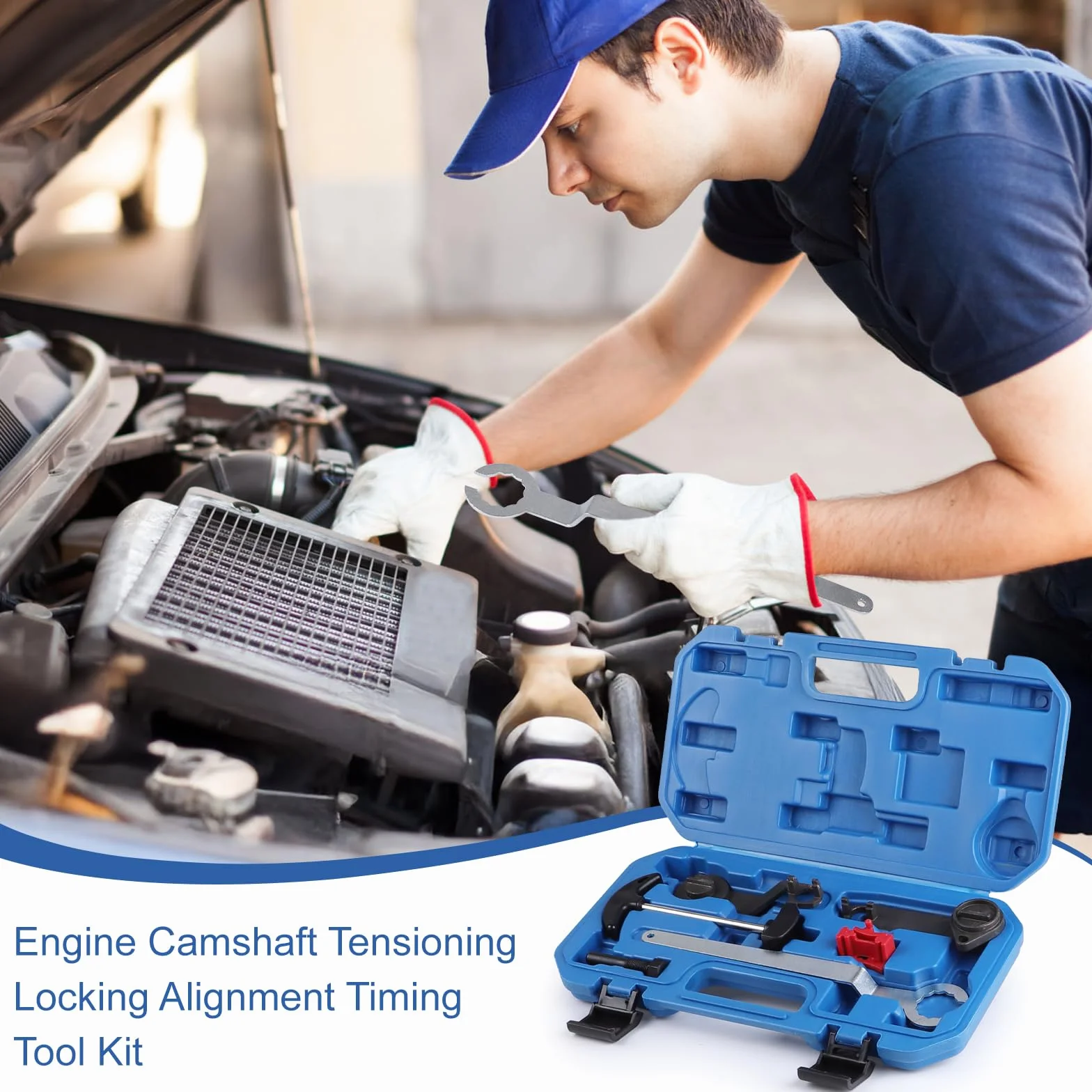 lalago 6pcs Strumento per Regolazione del Motore, Motori Cinghia Dentata per Alberi a Camme, Attrezzo Messa in Fase Compatibile con VW/A3, per VAG EA211 Serie 1.2L 1.4L 1.4T 1.5T 1.6L FSI TSI TFSI