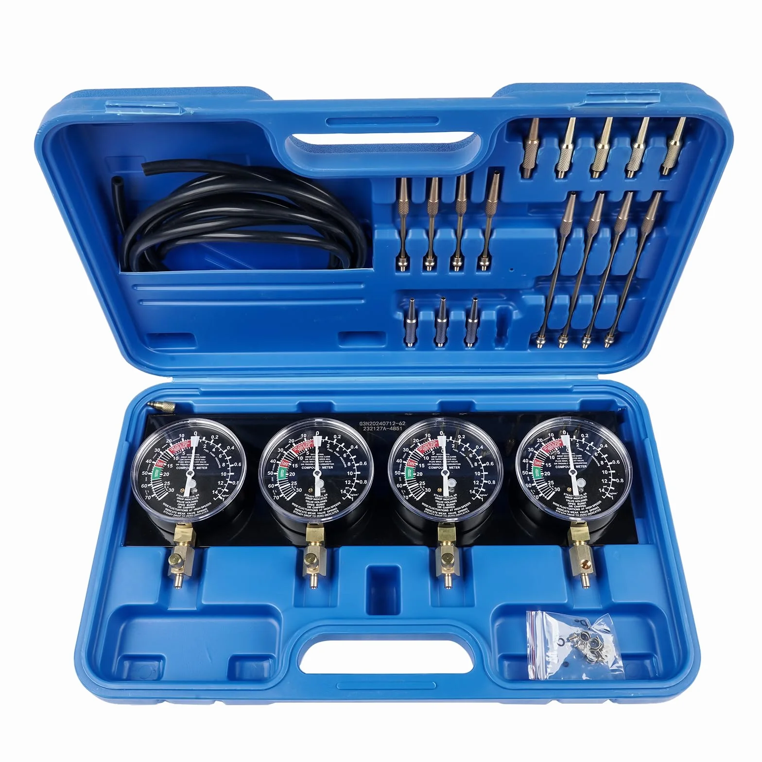 Sincronizzatore Carburatori 4 Vie Blu per Auto Moto Regolazione Motore GLOSSY AUTO PARTS