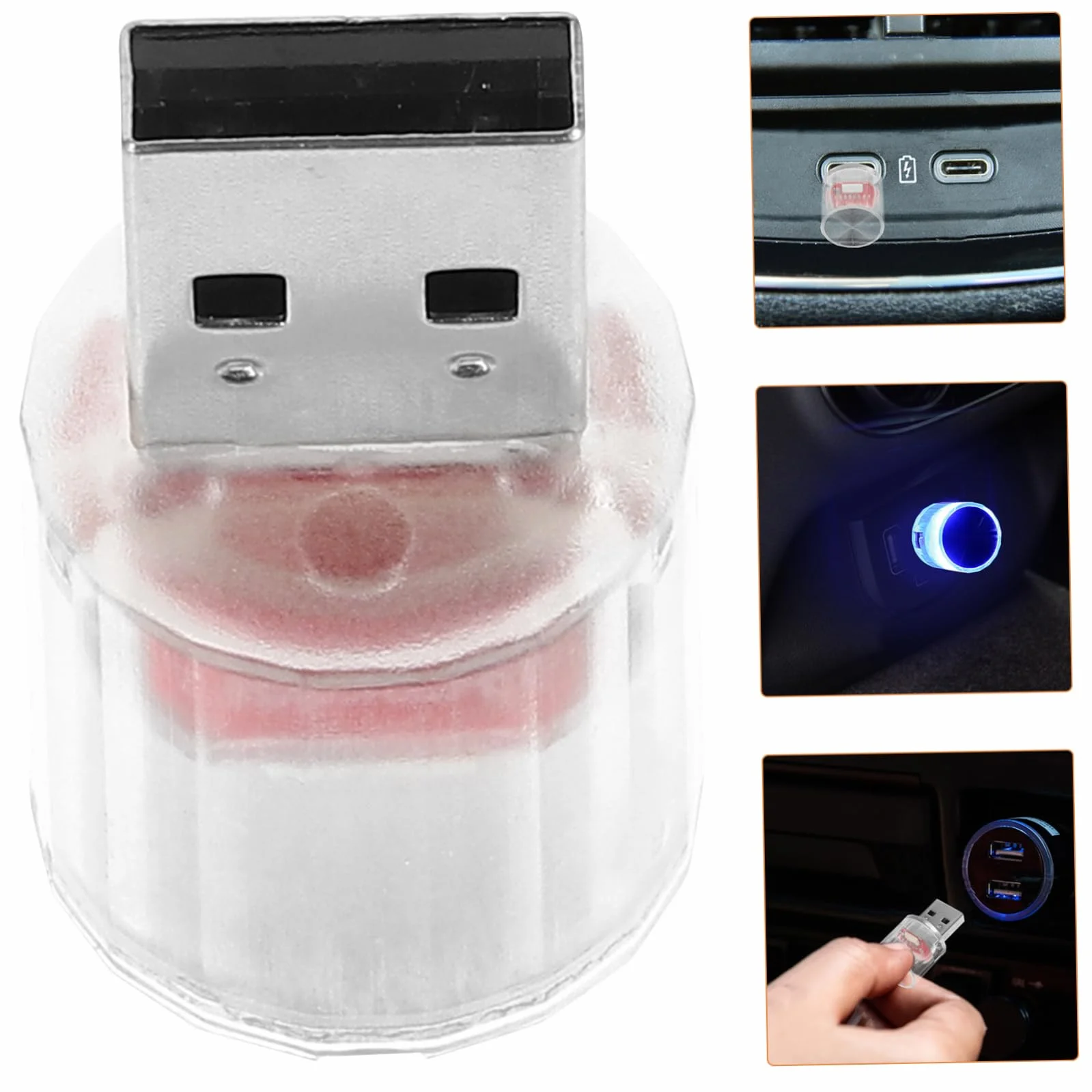 Lampada Decorativa Blu USB per Interni Auto Illuminazione a LED Atmosfera Elegante Romantica