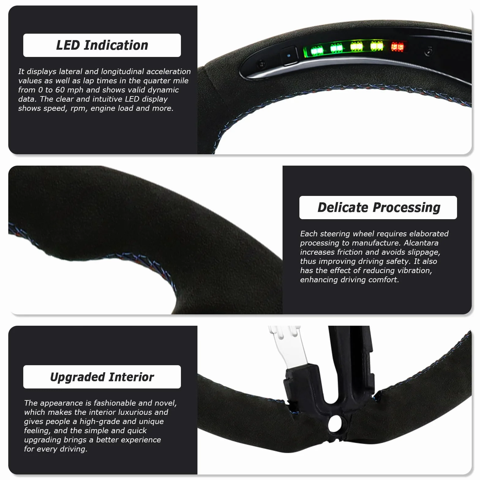 Volante, indicatore di cambio a LED, volante in pelle alcantara solo per BMW M Sportserie/M Performance Serie F20F22, F23&F45F30, F31 F32, F33, F36F87M2, F80 M3, F82 F83F15F34F20 F25F25