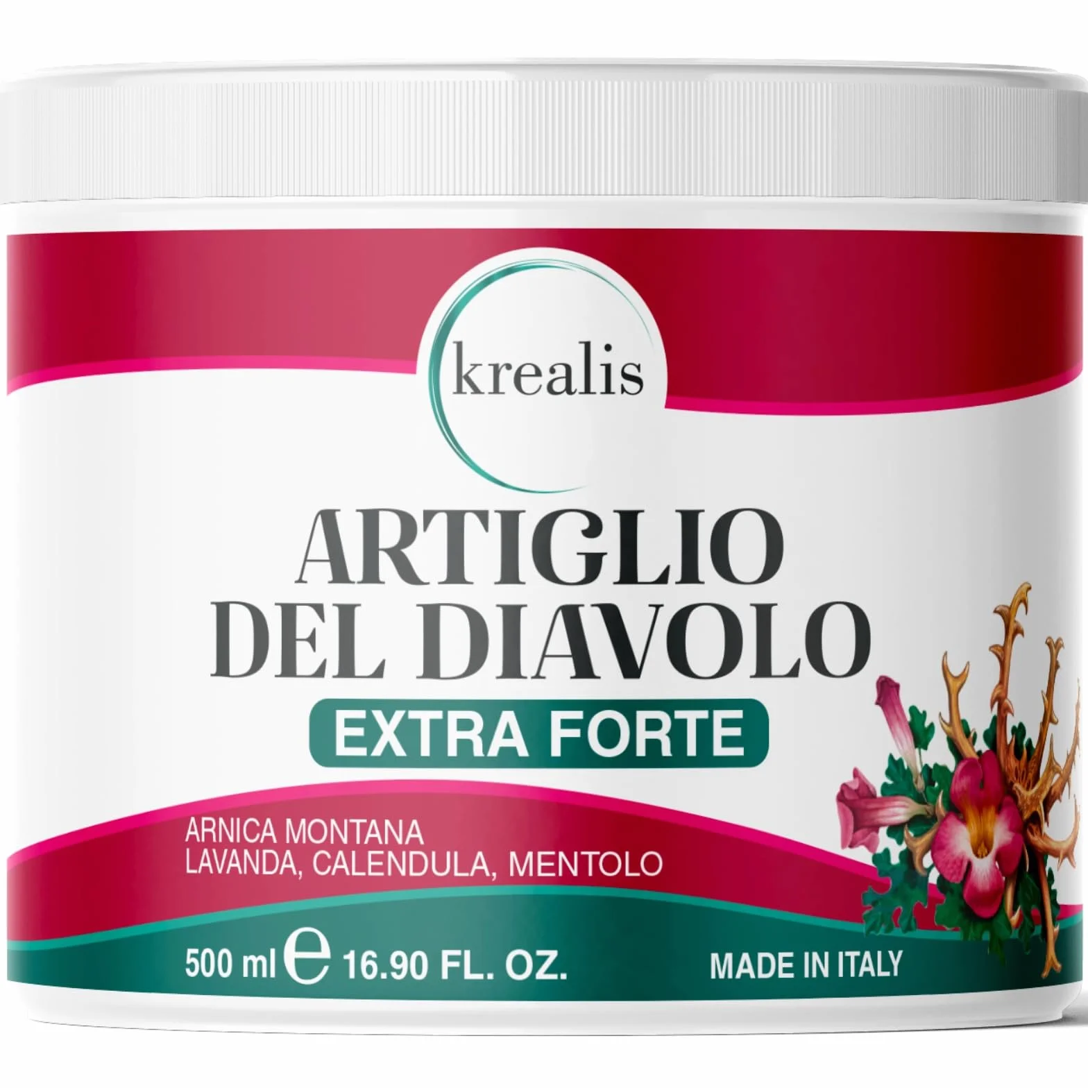 Artiglio Del Diavolo Forte 500ML Pomata Antinfiammatoria Crema per Dolori Articolari e Muscolari