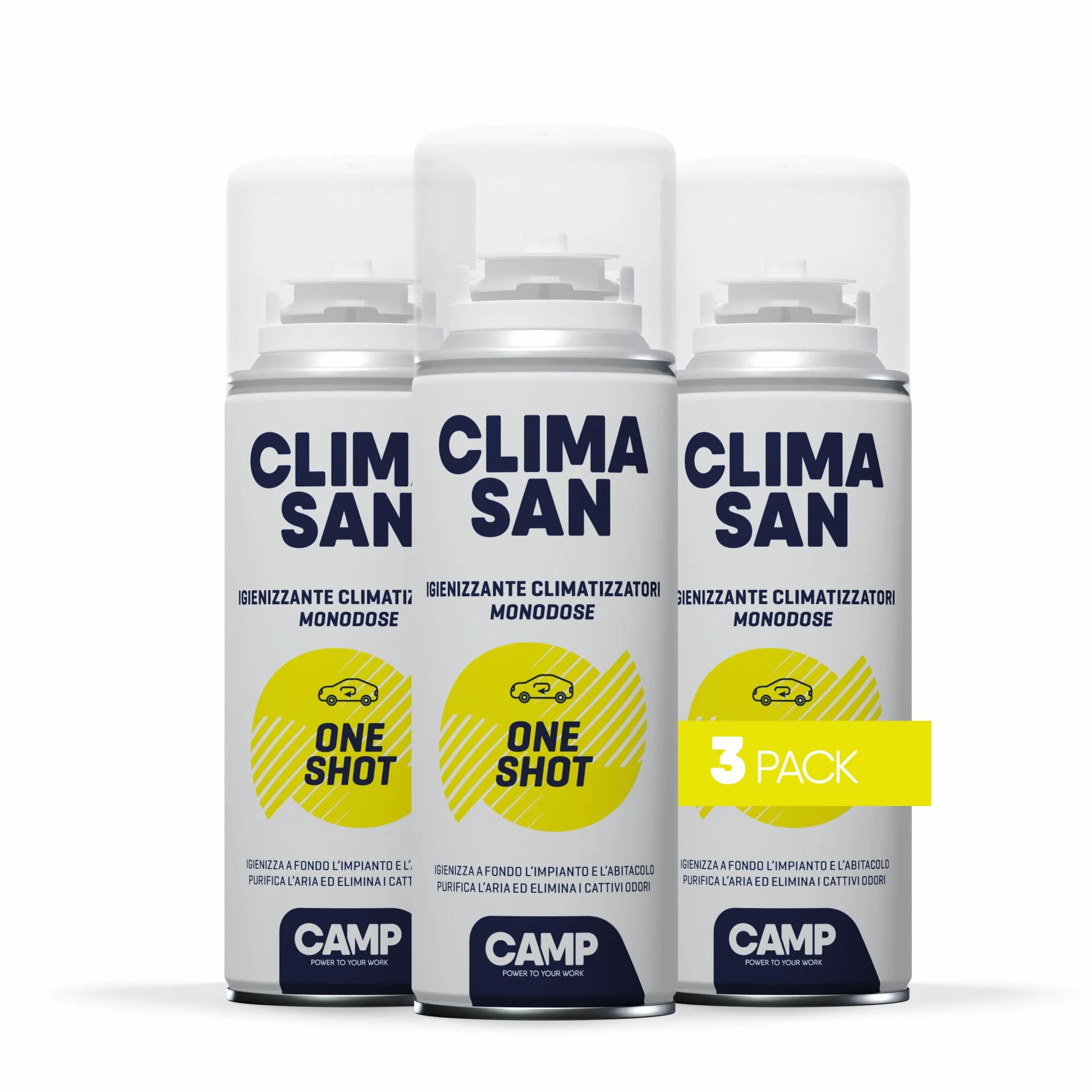 CAMP Climasan One Shot Spray Igienizzante Climatizzatore Auto 3x200ml