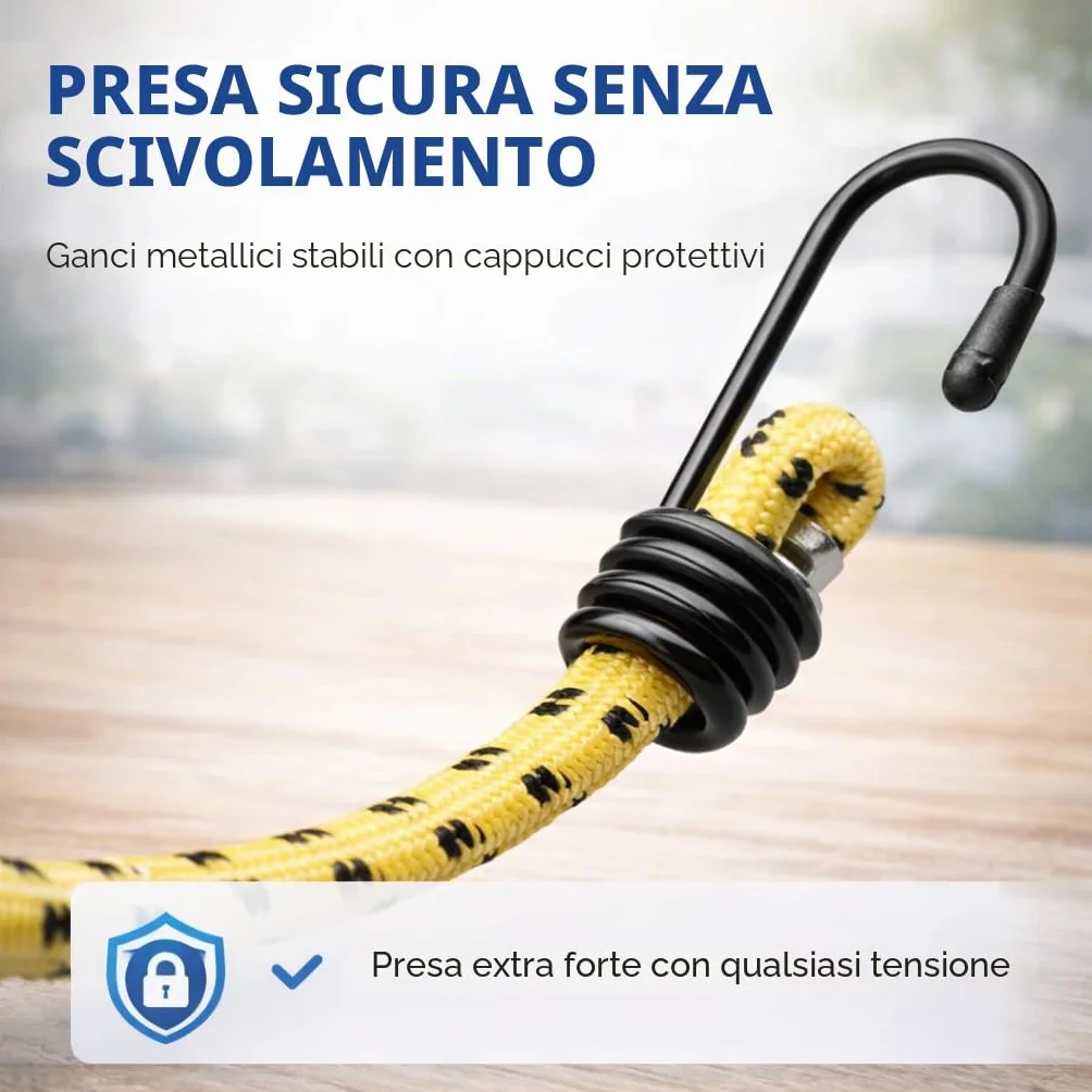 Set di cinghie di tensione per bagagli Gomma con ganci per trasporto e campeggio