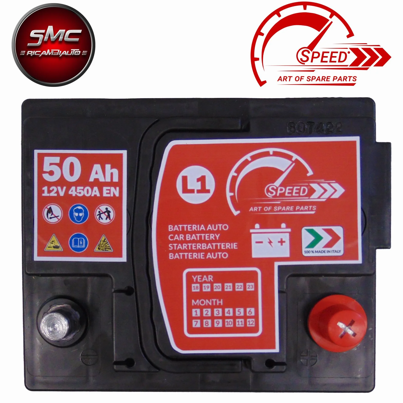 Batteria Auto Originale Speed L150-12V 50AH 450A EN con Polo Positivo A Destra
