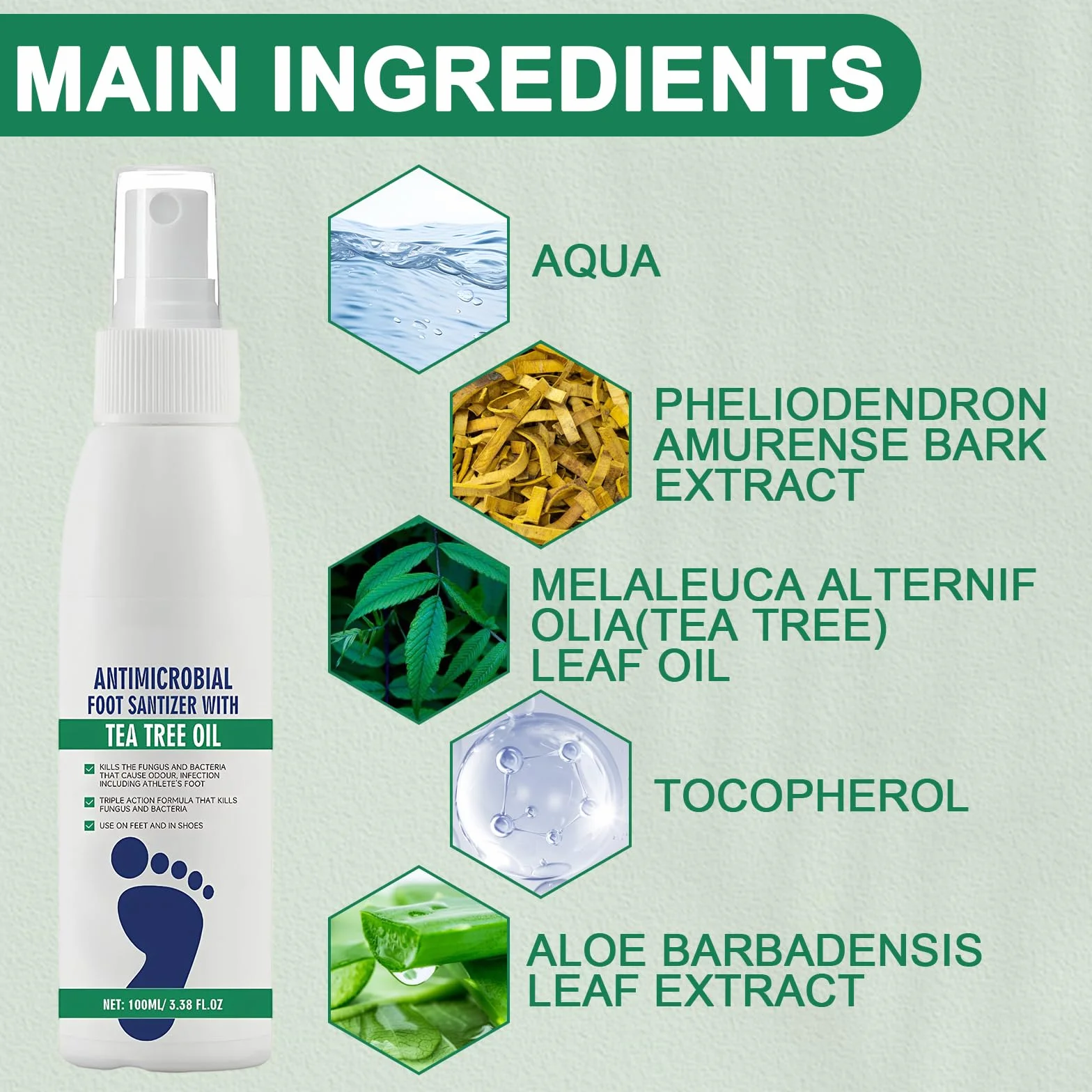 Spray Piedi Antiodore 4x100ml per Infezioni e Odore ai Piedi