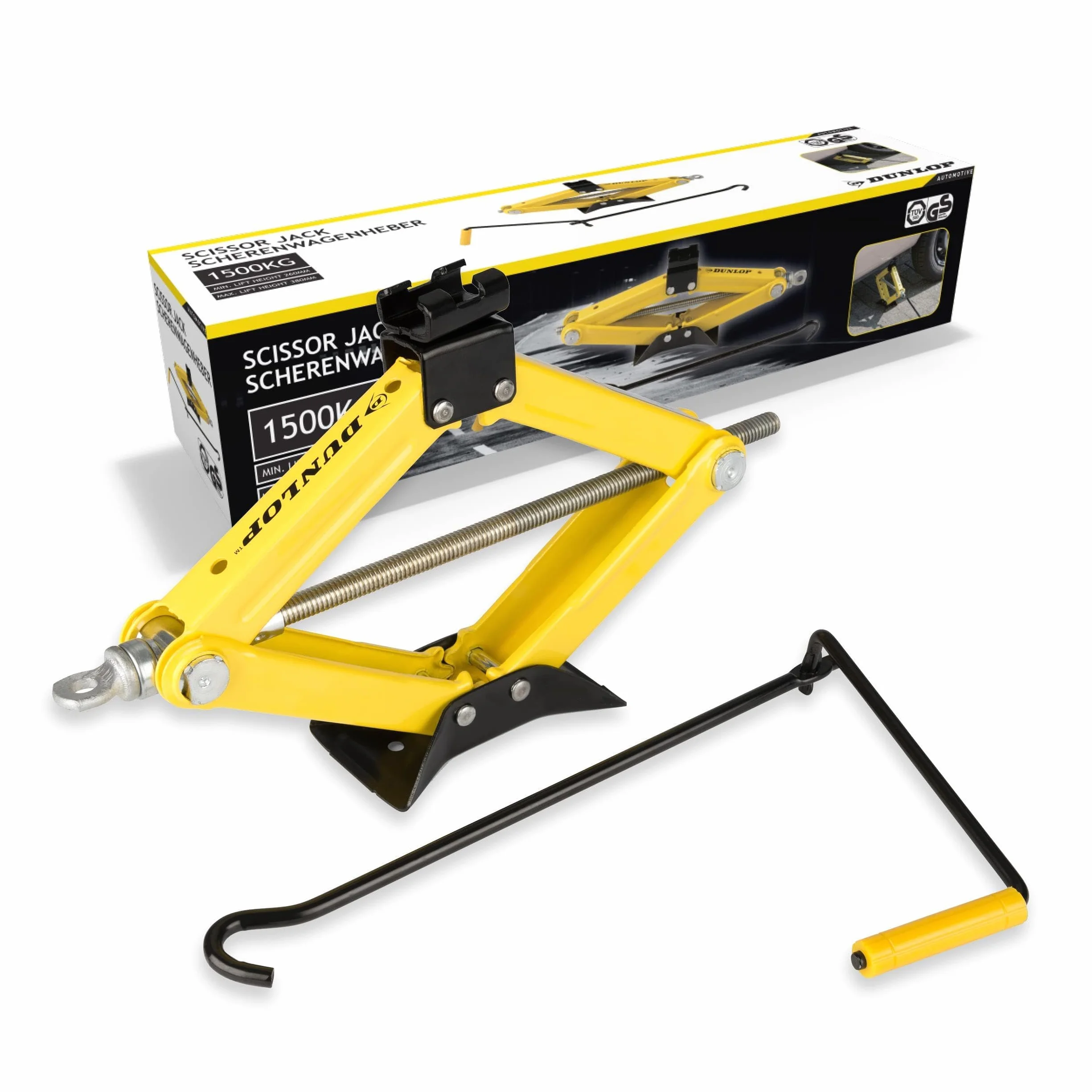 Dunlop Sollevatore per Auto 1,5 Tonnellate 26-38 CM