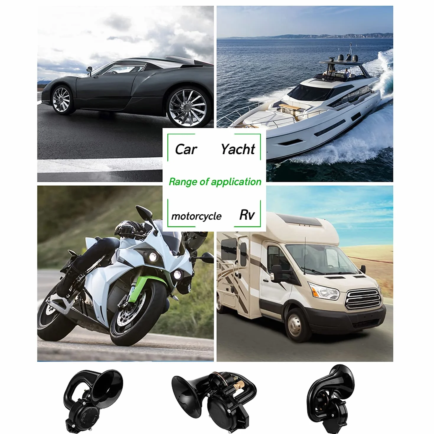 Tromba Ad Alto Volume per Camion 135 DB 12/24 V Tromba Ad Alto Volume con Valvola Elettrica, Piatta per Camion Auto