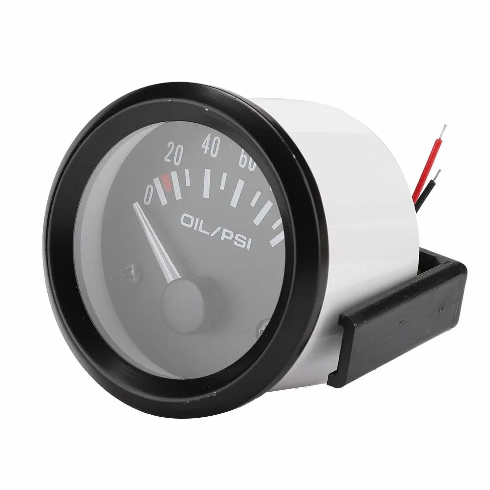 VOBOR Manometro della Pressione dell'olio, Misuratore della pressione dell'olio, 52mm/2in 12v Indicatore Manometro Olio Elettromagnetico Universale Strumento di Modifica Automatica