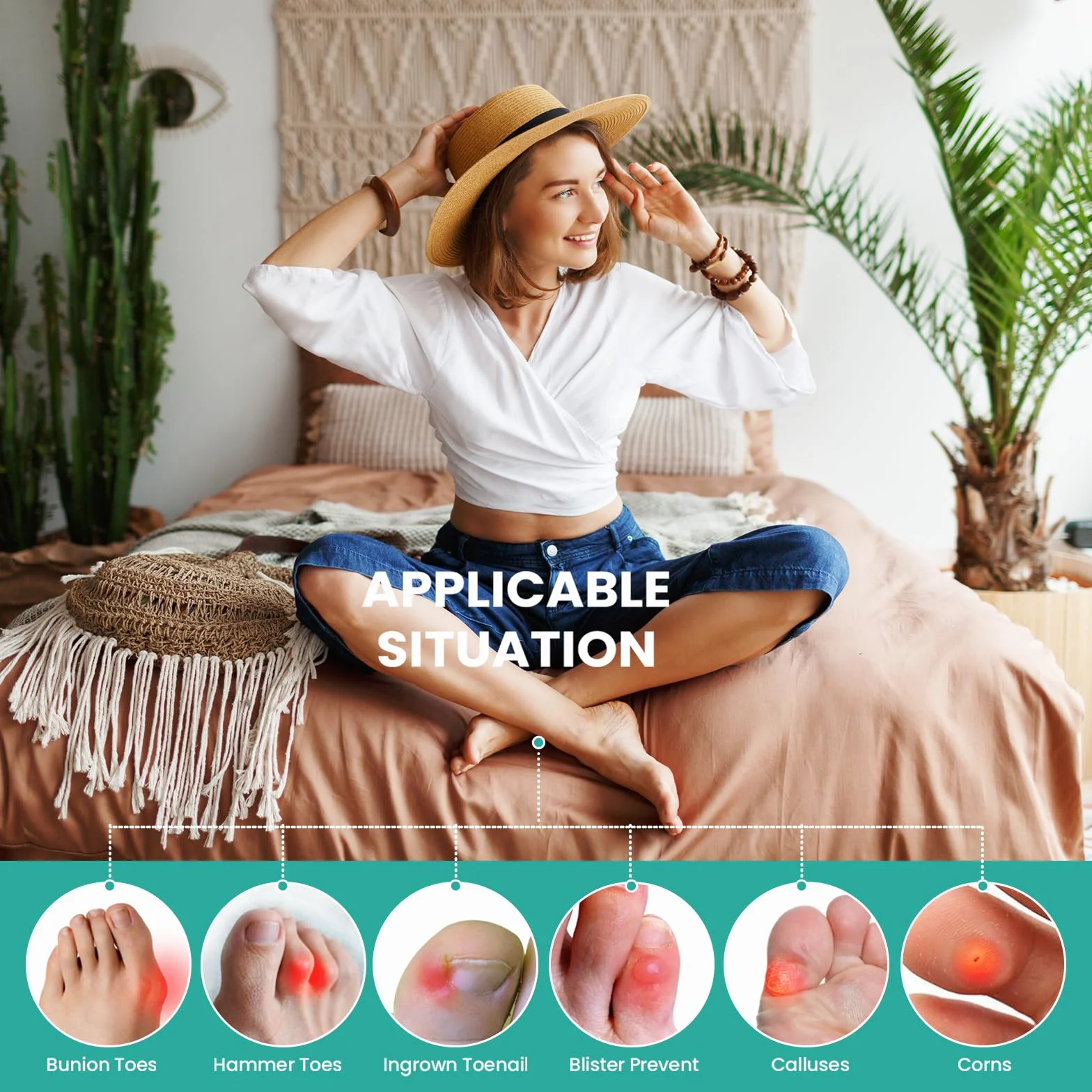 Welnove Toe Cushion Tube Sleeves 18 pezzi protezioni per dita dei piedi calli vesciche duroni taglia grande beige