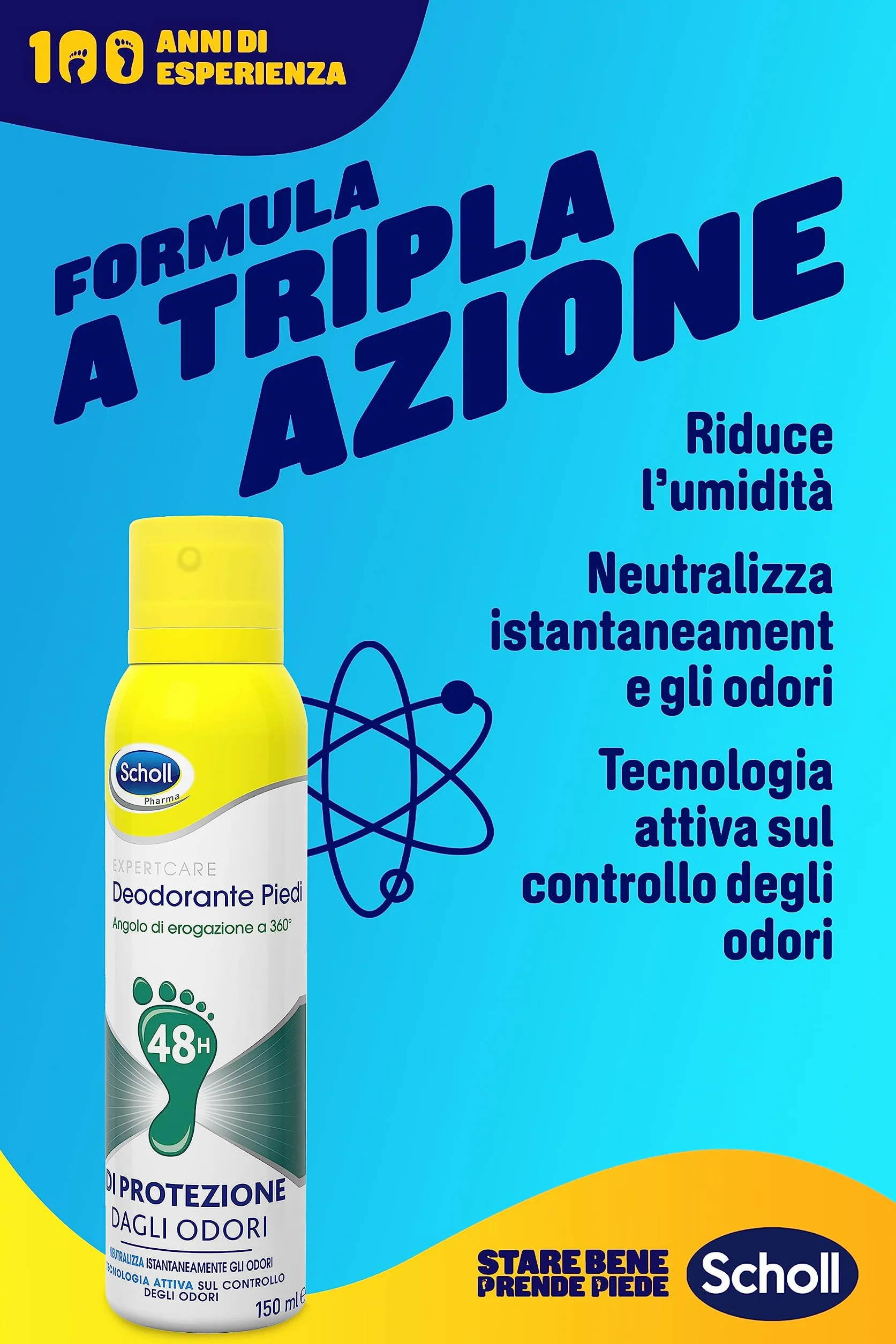 Scholl Pharma Deodorante Spray Piedi Antiodore 48h 150ml