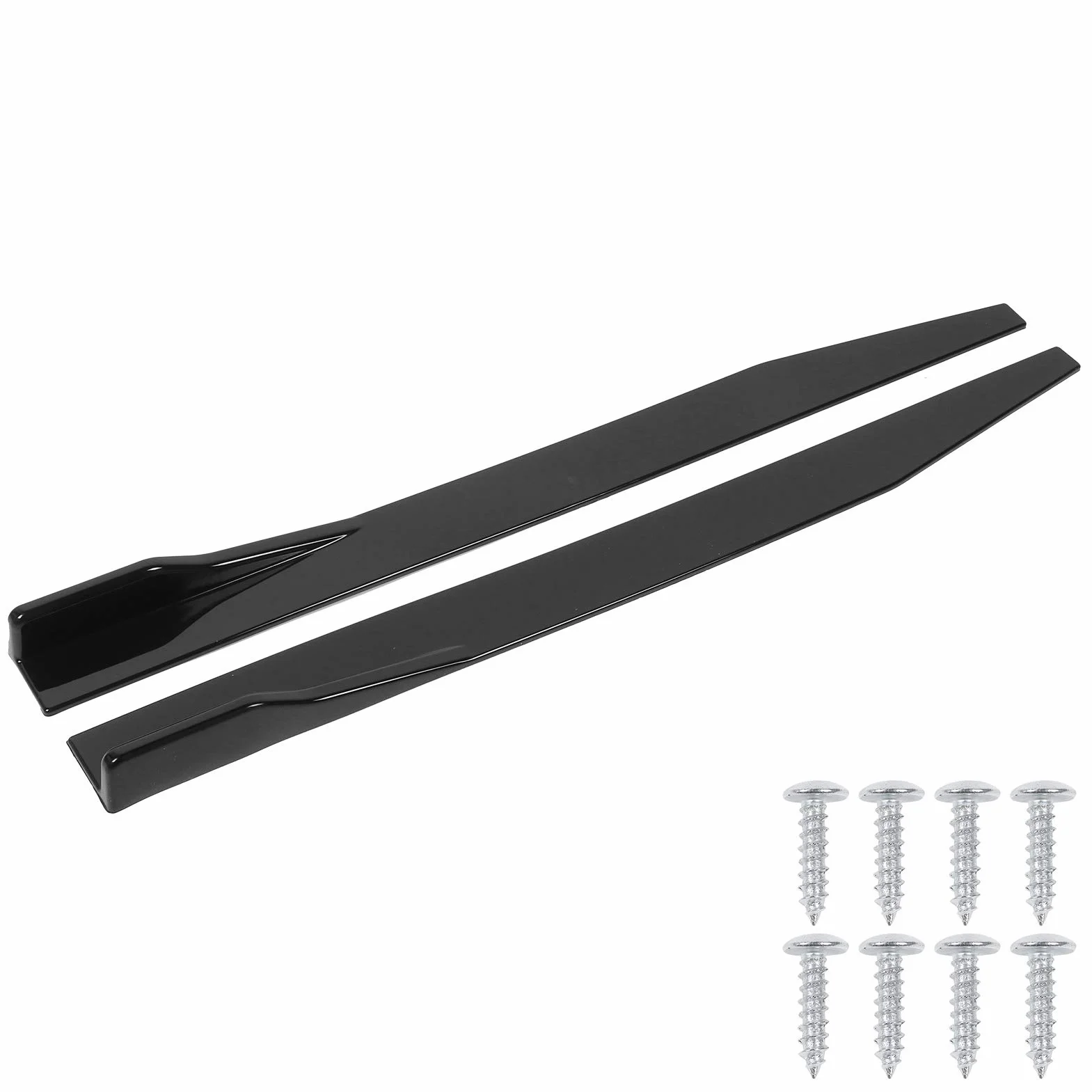 Spoiler per Ala per Auto, 2 Pezzi Minigonne Laterali per Carrozzeria Auto 120 Cm / 47,2 Pollici Gonna Laterale per Auto Universale Splitter Labbro Nero Lucido Diffusore per Alette
