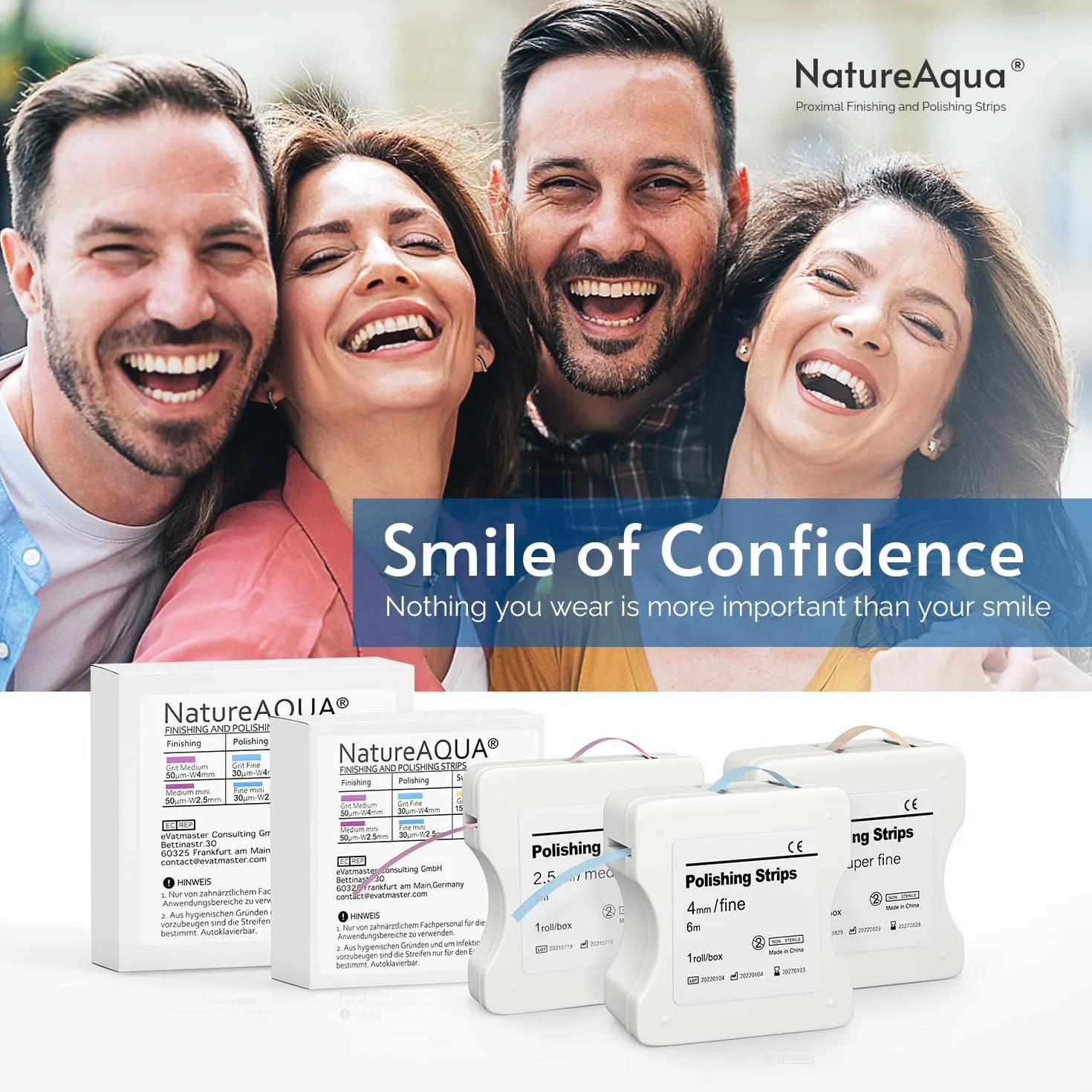 NatureAqua Carta abrasiva per denti strisce lucidatura dentale ultra-fine 4 mm 6M/rotolo