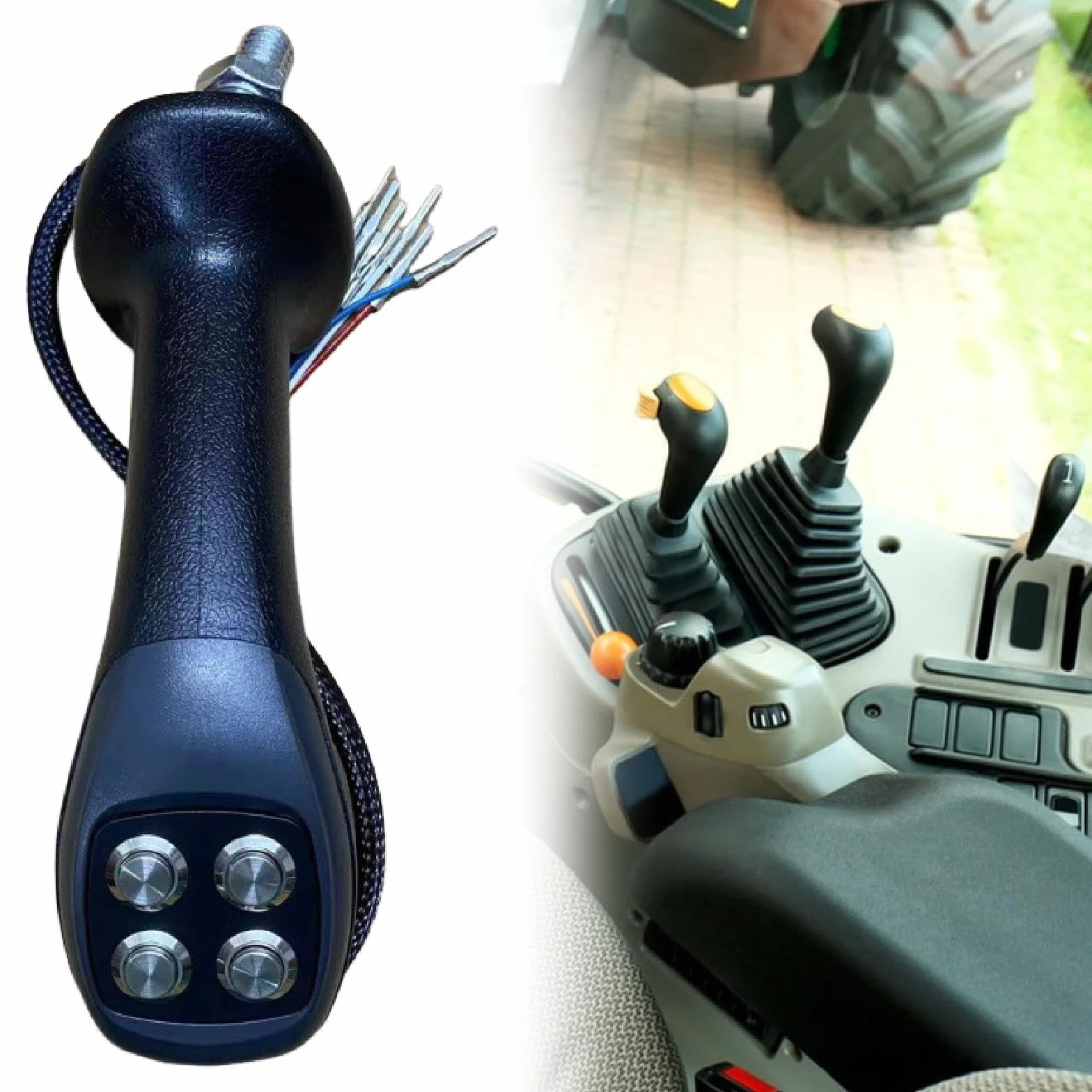 Colcolo Maniglia di presa a 4 pulsanti per leva di controllo dell'escavatore gommato, maniglie del joystick per mano destra