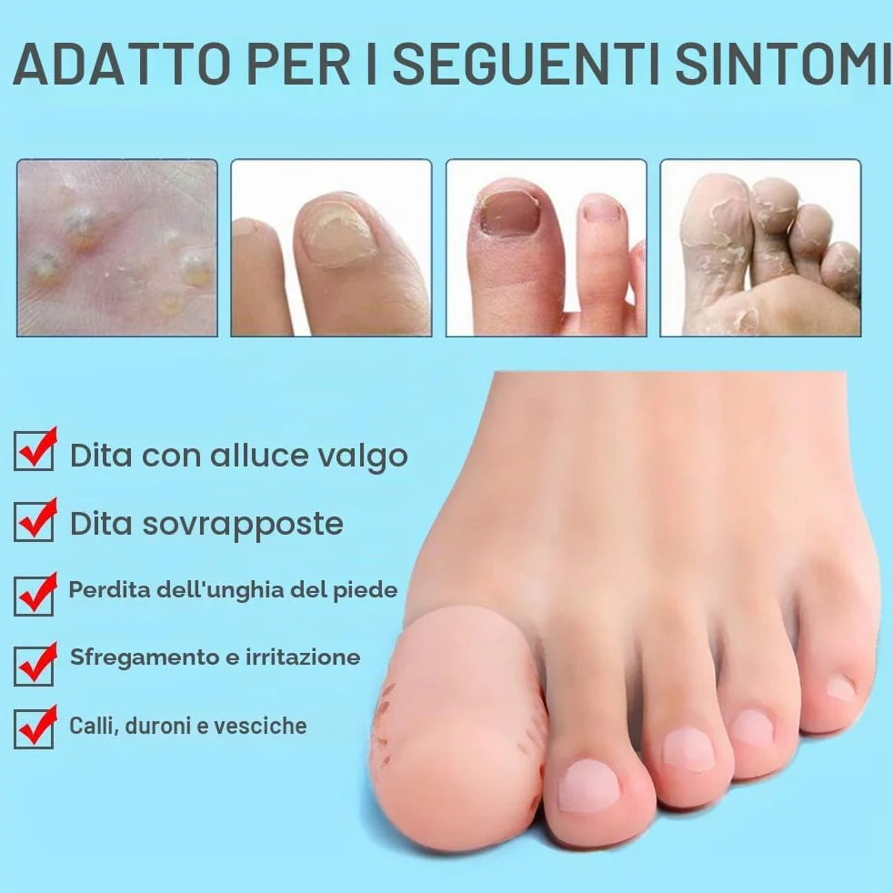 Copri Alluce Silicone 10 Pezzi Proteggi Alluce Calli Vesciche Unghie (Beige)