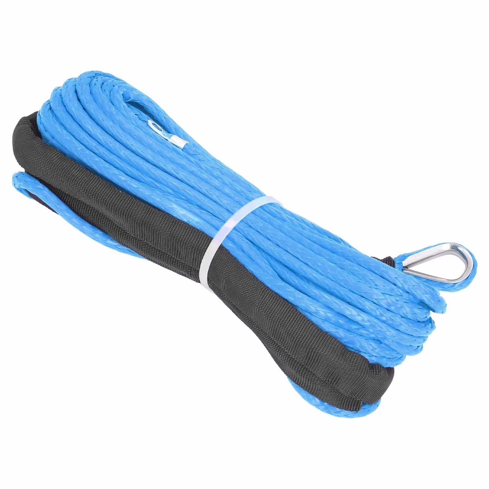 Corda d'Argano Sintetico 4.8mm x 15m 5500 Libbre di Rottura per Trailer ATV UTV (BLU)