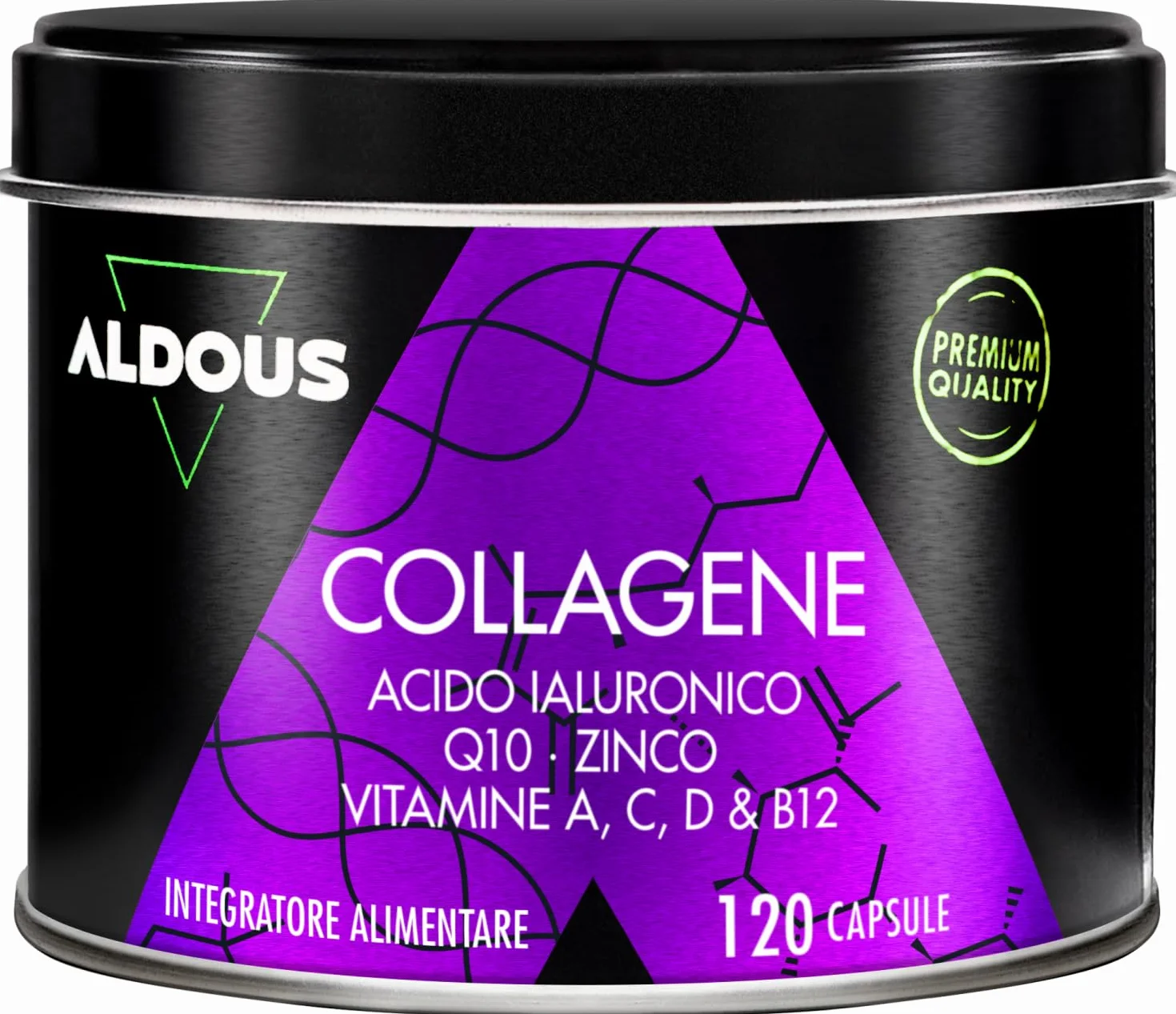 Collagene e Acido Ialuronico 120 Capsule Integratore Capelli Pelle Ossa