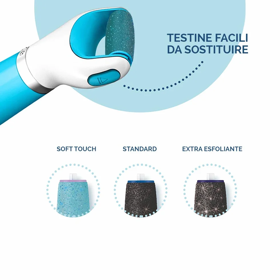 Dr. Scholl's Velvet Smooth Ricariche Testine Extra Esfolianti Cristalli Diamante 2 Pezzi Pedicure Elettrico