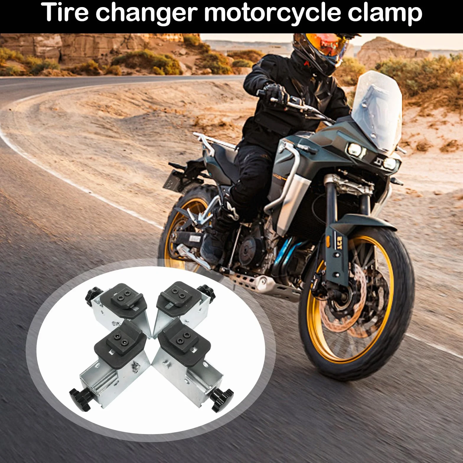 Adattatore Per Pneumatici Da Moto 4 Pezzi Smontagomme Artiglio A Ganascia Standard 49 mm Acciaio Nichelato