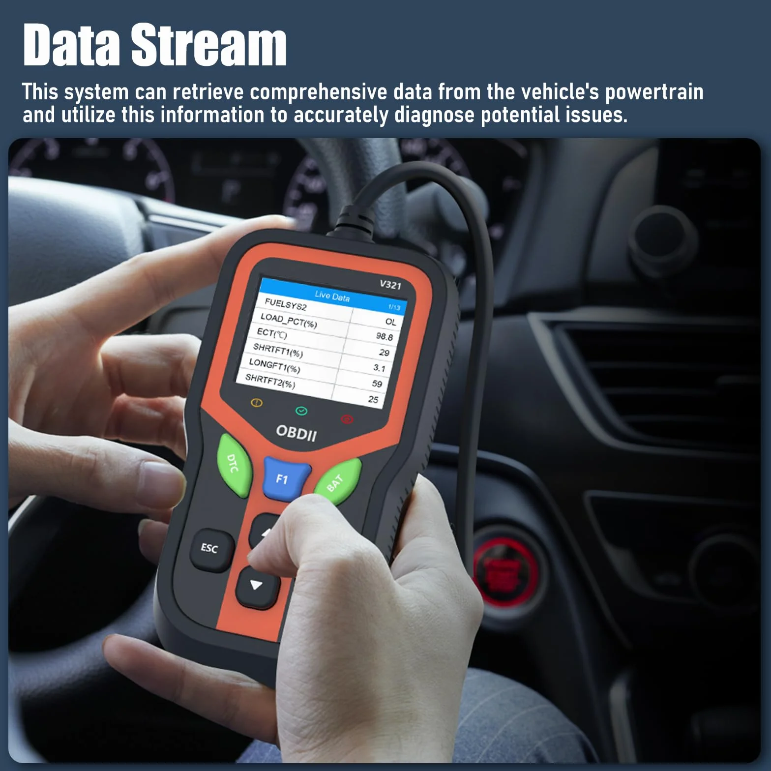 Scanner OBD2 EOBD Diagnostica Professionale per Tutti i Veicoli Lettura Codici Motore