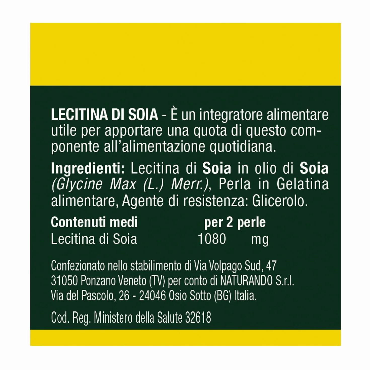 Naturando Olio di Lecitina di Soia 70 Perle Omega3