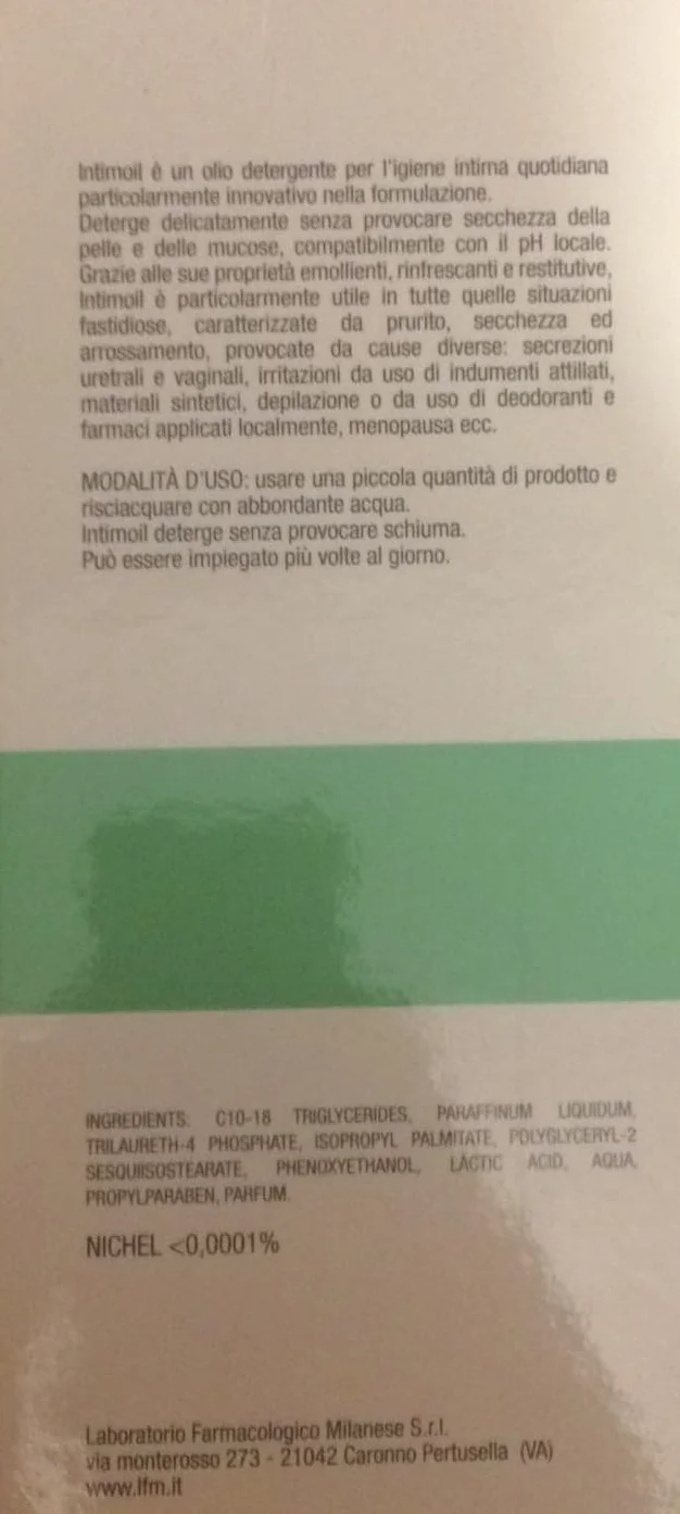 INTIMOIL Olio Detergente Intimo 200ML