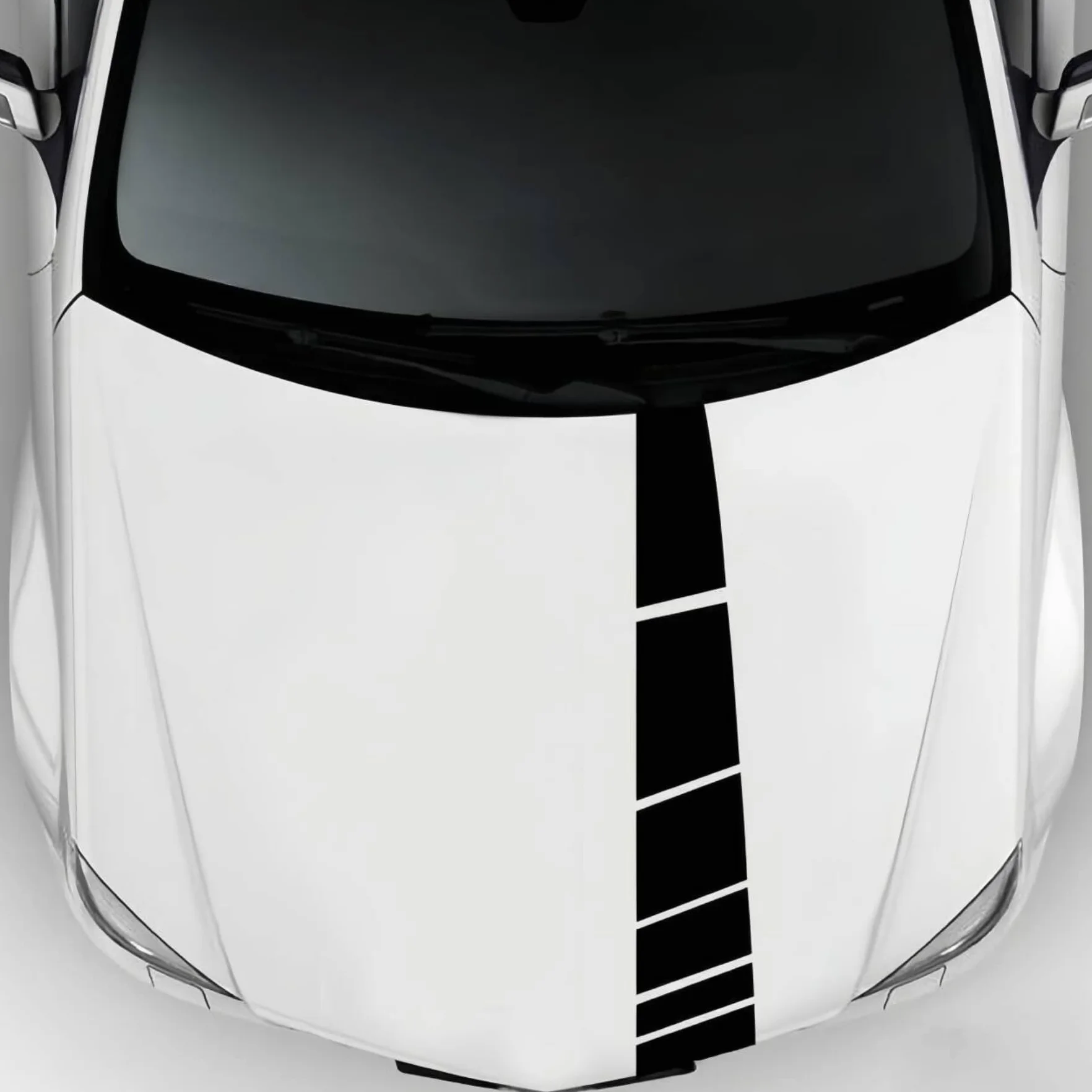 Adesivi per Carrozzeria, Adesivi in Vinile a Strisce Stellate Decorativi per Cappucci e Porte Auto(Modello Nero)