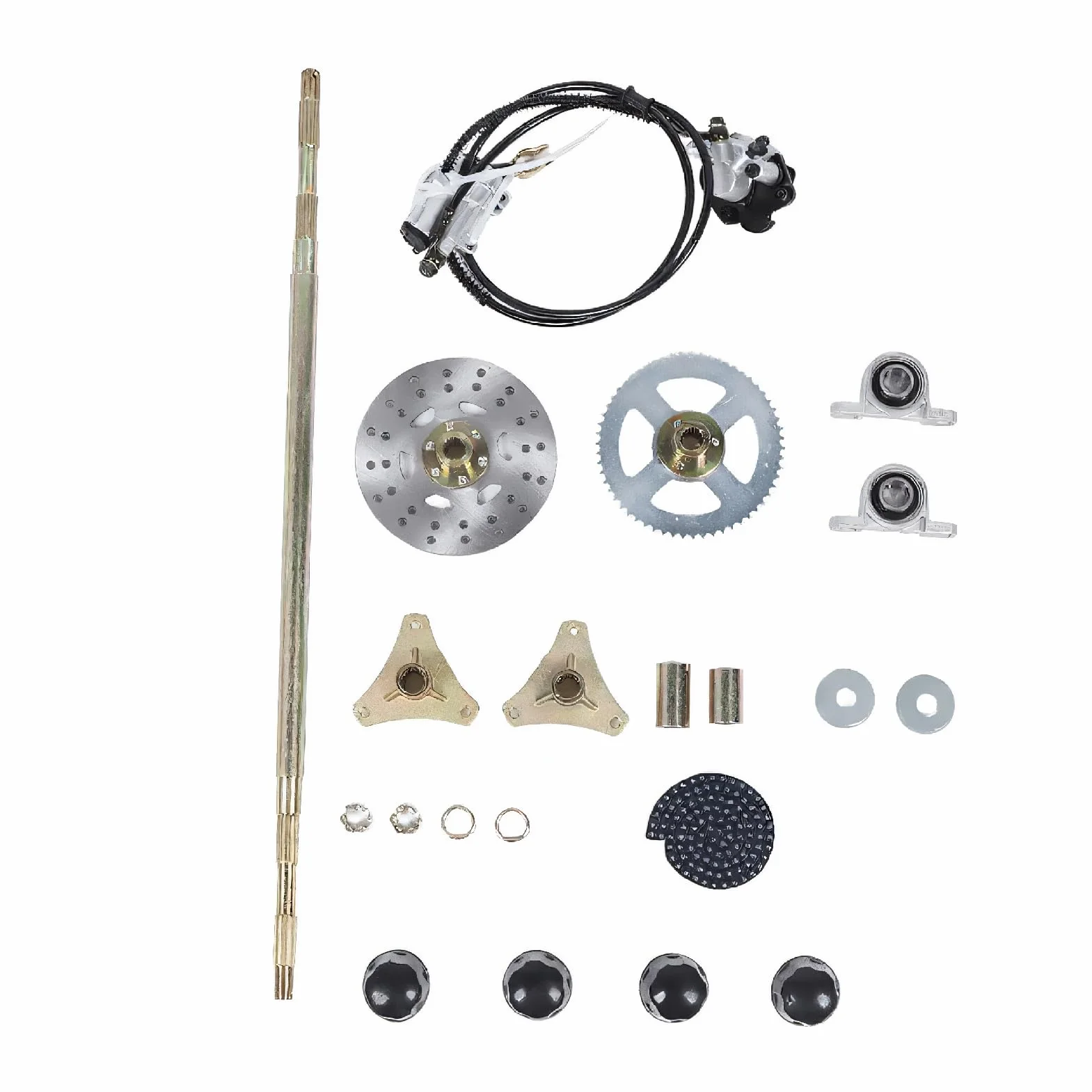 Tonysa Kit di Montaggio Assale Posteriore Live Go Kart 29in, Materiali Premium, Ampia compatibilità, Elevata affidabilità, Componenti del Freno (con) e Catena 428, (per) Quad ATV
