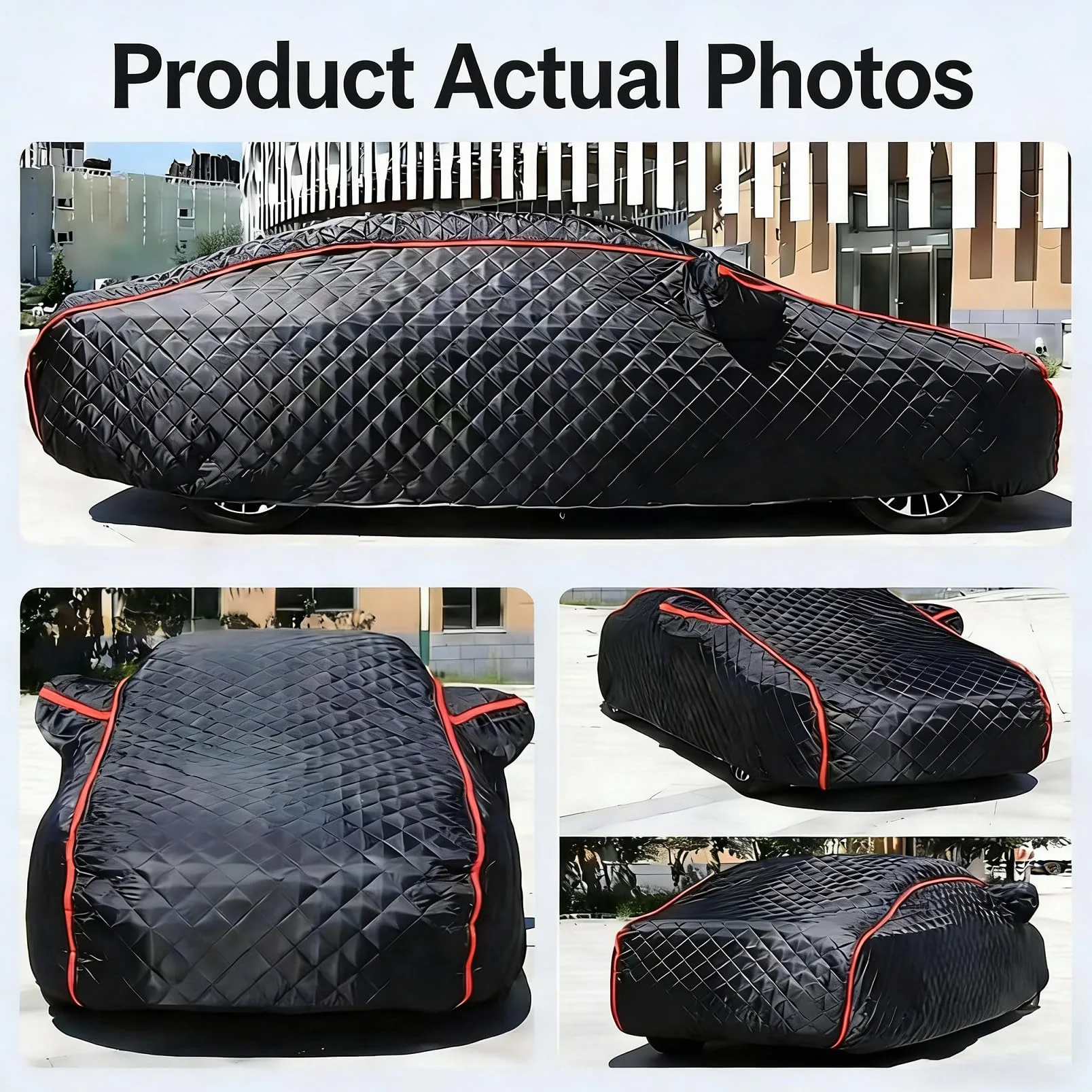 Copri Auto Anti Grandine per Tesla Model 3 (2017-2026),Copertura Antigrandine Per Auto Imbottito Copri Macchina Resistente ad Neve Ghiaccio Gelo Sole Tissu en Coton Epais(Black) wd422