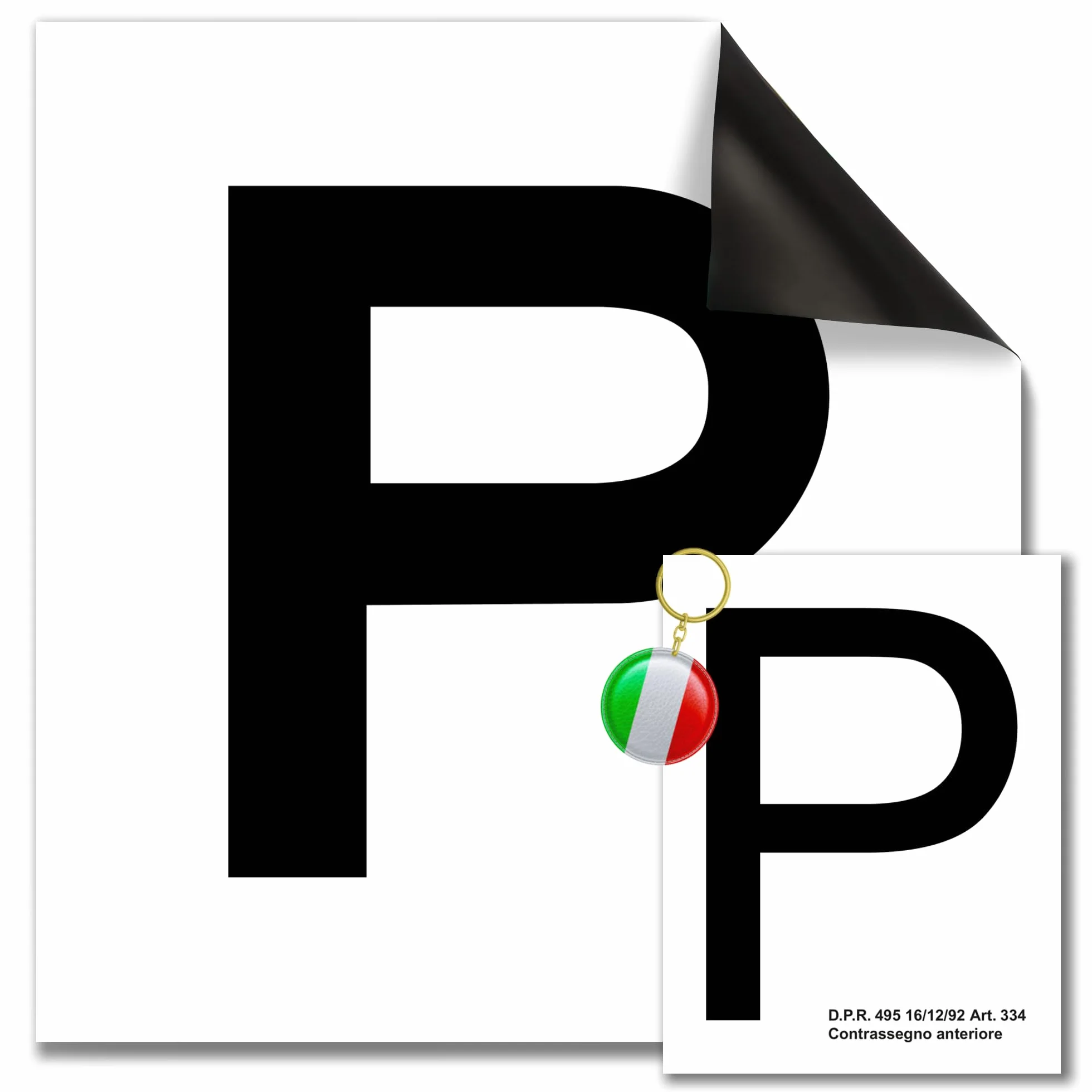 P Principiante Magnetica Vinile Set 2 Pezzi Anteriore + Posteriore per Auto