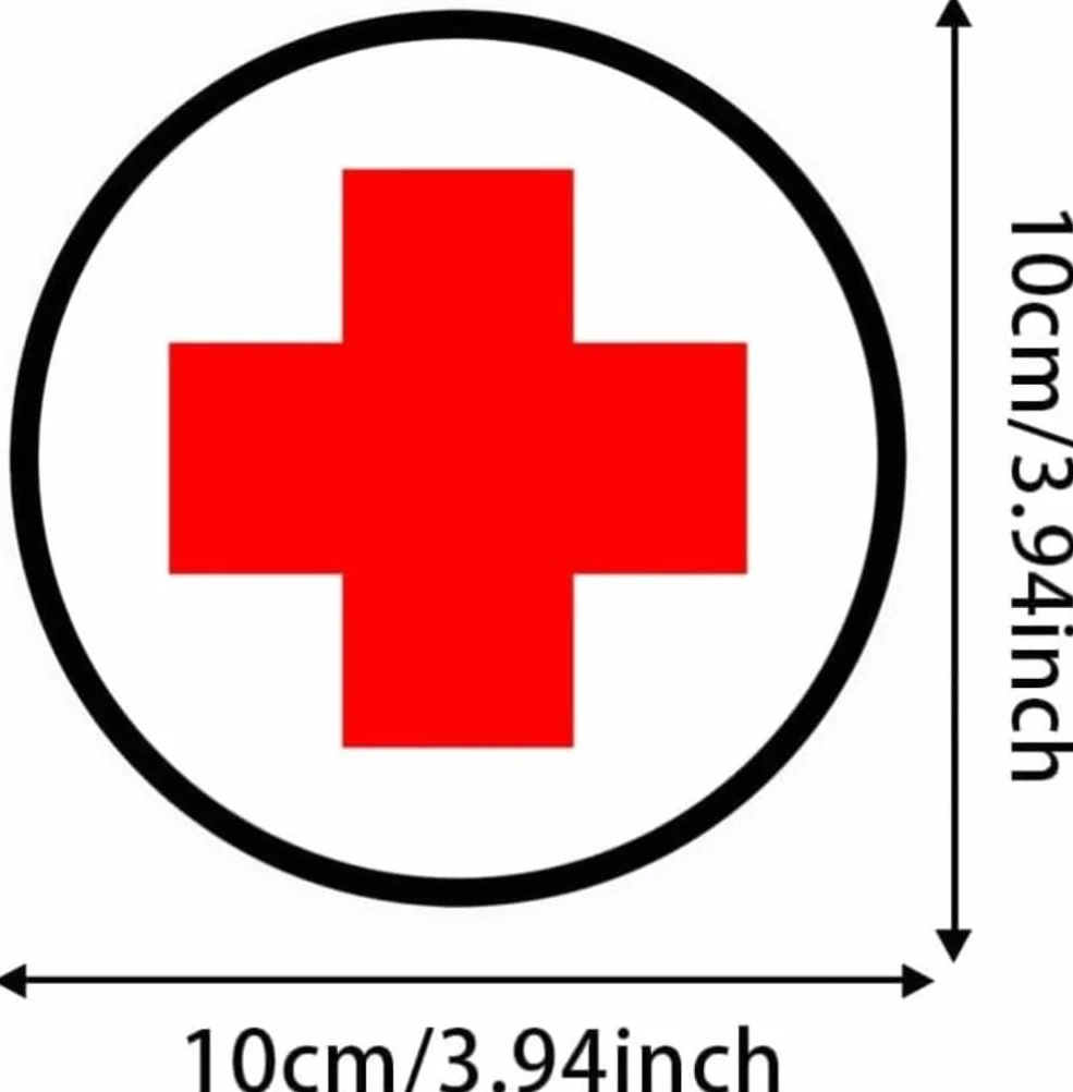 2 adesivi in vinile con croce rossa, 10 x 10 cm, simbolo medico, per auto, finestre, kit di pronto soccorso, decorazione segno di emergenza, # S50404