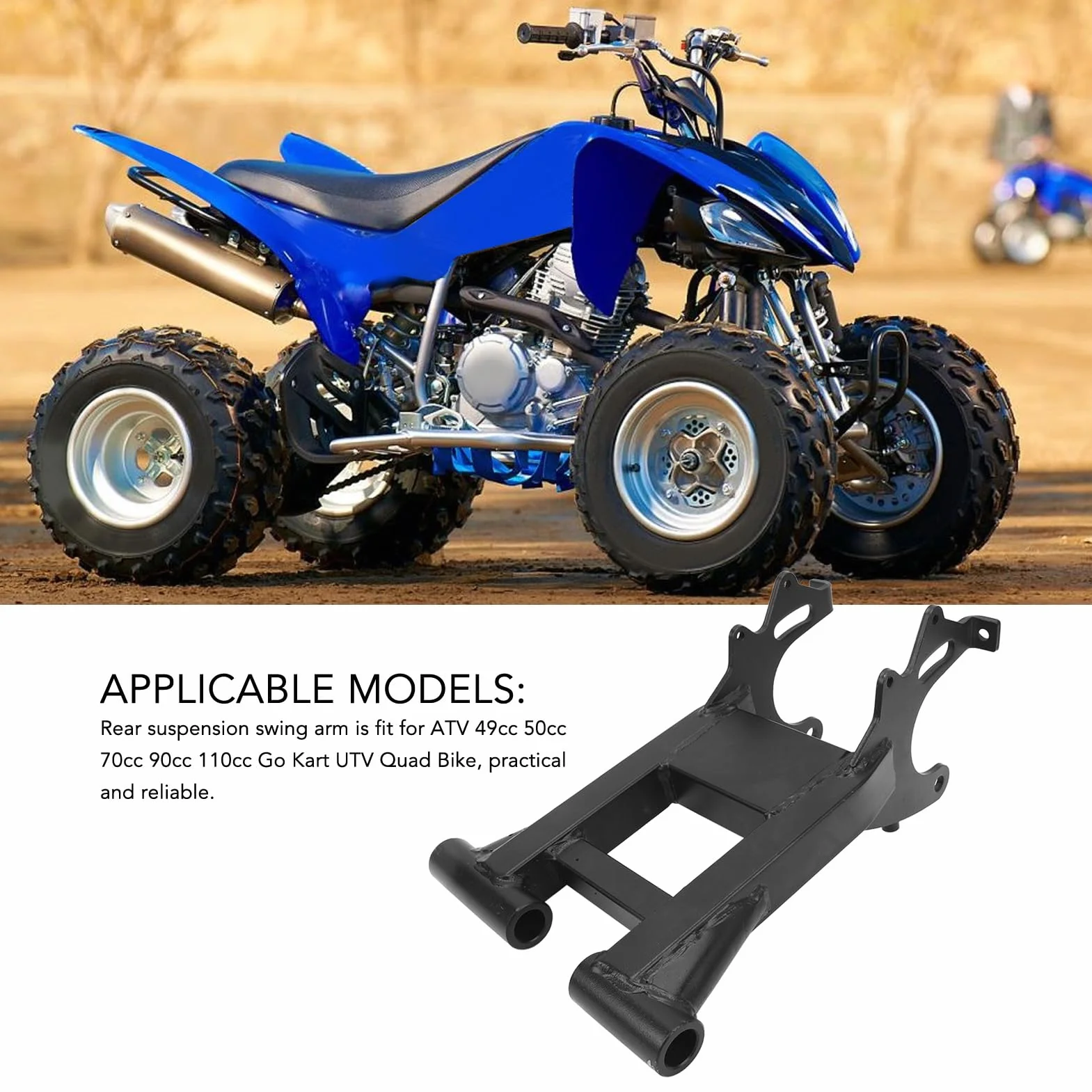 Braccio Oscillante Sospensione Posteriore, Telaio Oscillante Bilanciere Sospensione Forcella Asse Posteriore Adatto per Quad ATV 49cc 50cc 70cc 90cc 110cc Go Kart UTV Quad