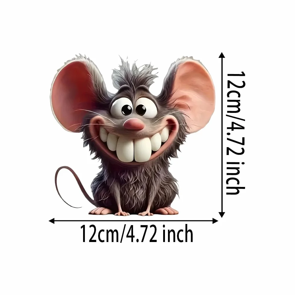 2 adesivi impermeabili per auto, 12 x 12 cm, con motivo topolino di coniglio, adatti per auto, laptop, paraurti, caschi, vetri (DZ138)