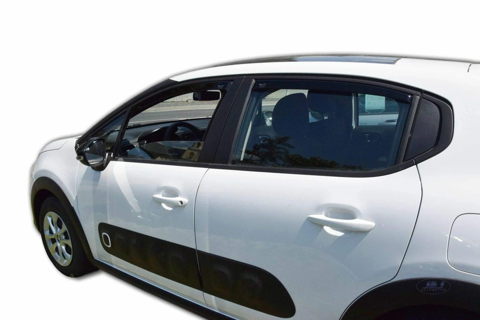 Deflettori d'Aria J&J AUTOMOTIVE per Citroen C3 2016-2023, Set da 4 Pezzi Nero Fumé