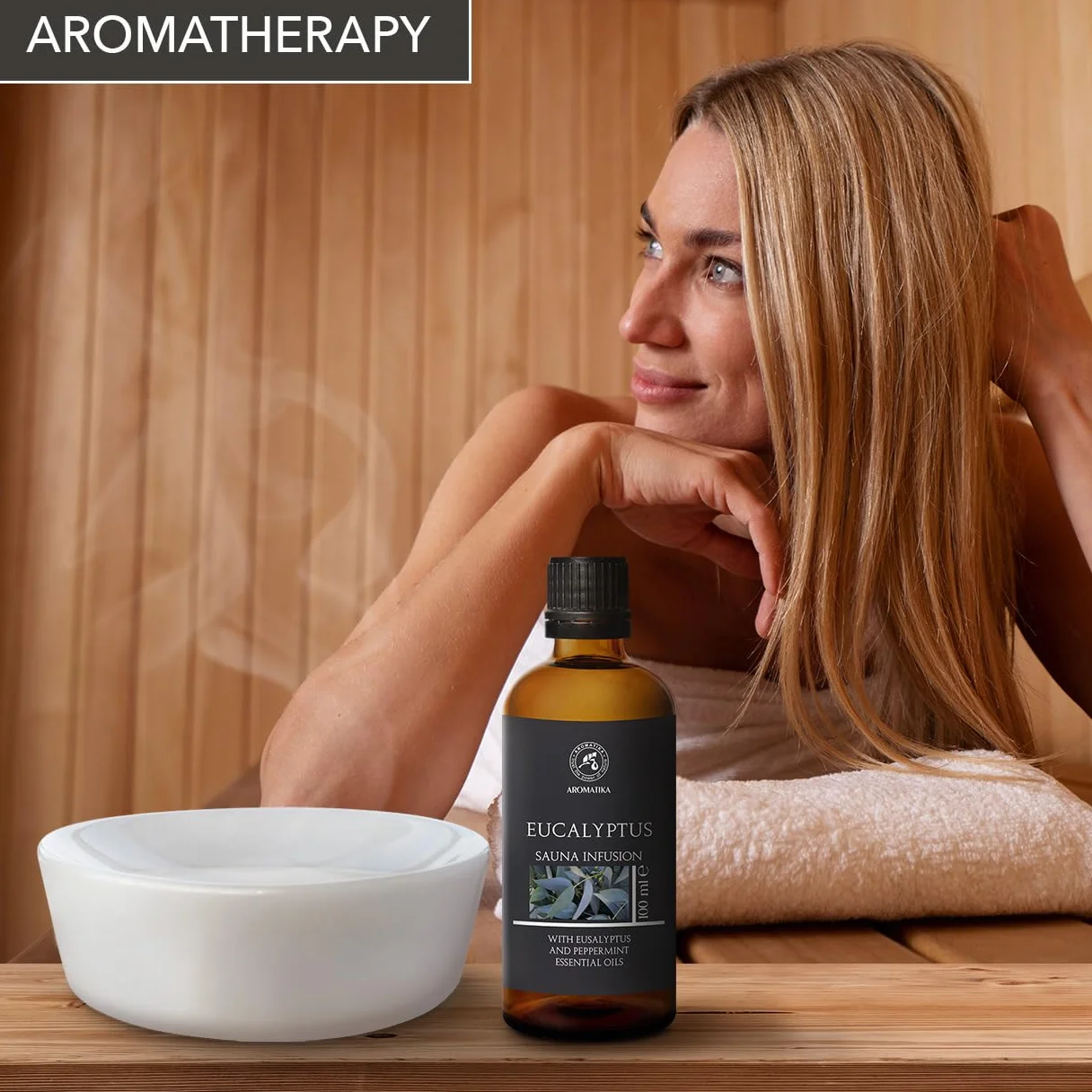 Olio Essenziale di Eucalipto e Menta Piperita 100ml per Sauna e Bagno - Aromaterapia Naturale