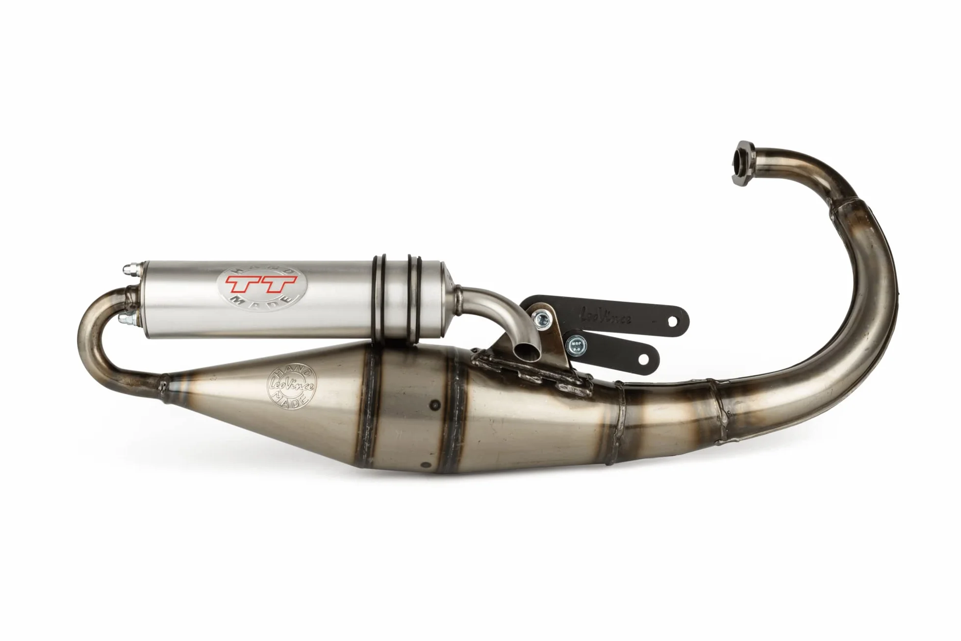Impianto di scarico LeoVince Handmade TT per MBK Booster 50 (tutti i modelli) / Spirit (tutti i modelli) / Rocket/Slider/Yamaha BWs, con marchio di omologazione E