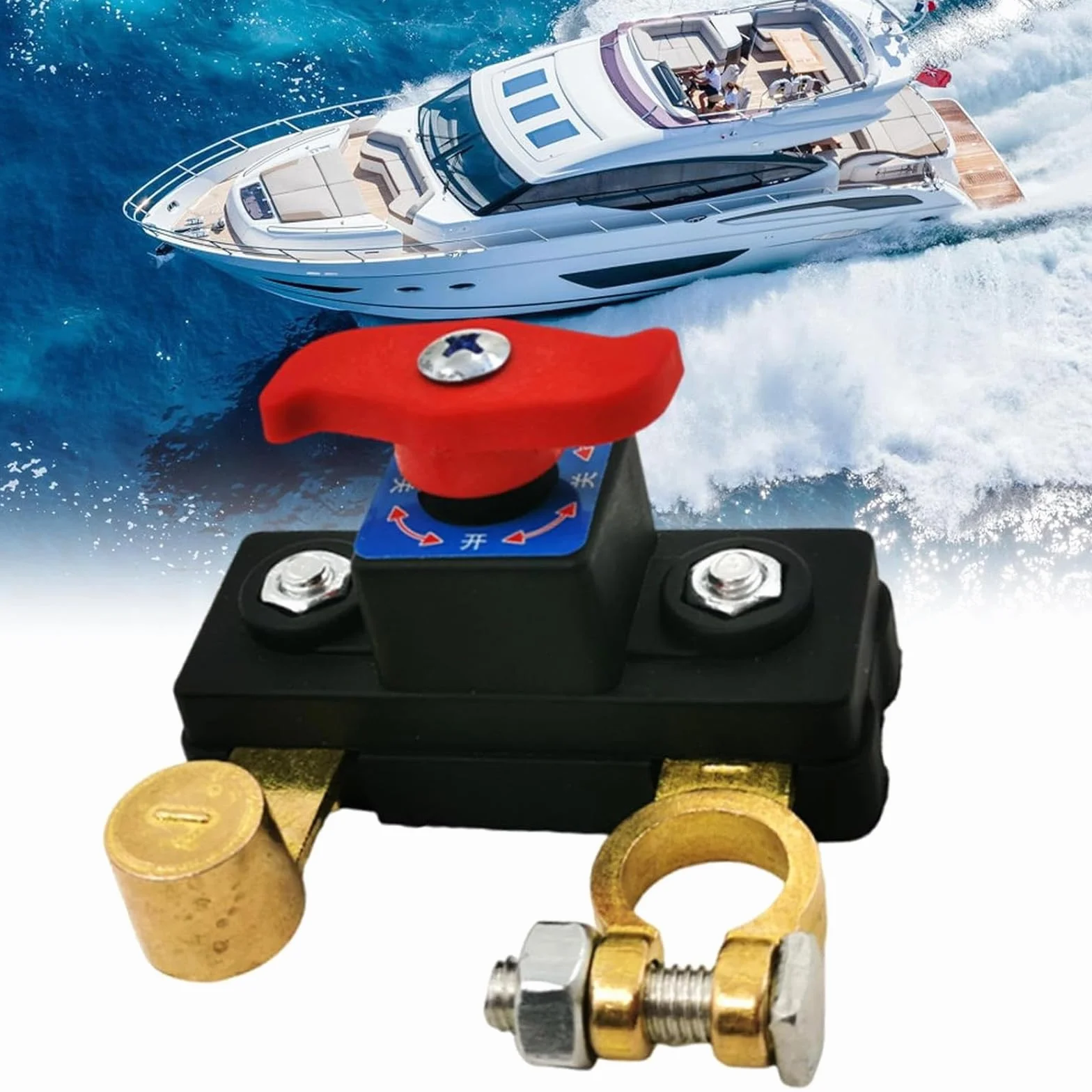 Interruttore Stacca Batteria 100A 12V/24V,Car Battery Power Cut Off Switch,Battery Separator Switch,con Corrente di Picco 1000A,Interruttore Staccabatteria per Auto,per Barche Marine,Caravan