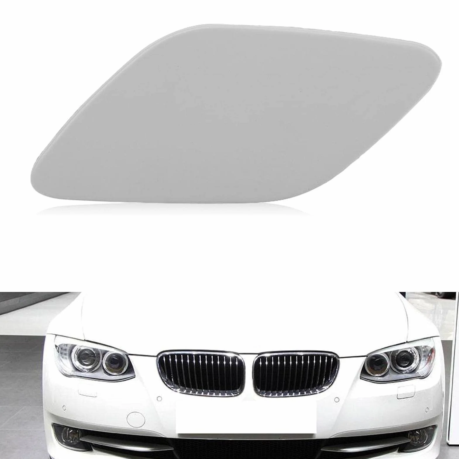 Tappo Lavafari Sinistro in ABS, Copertura Ugello Paraurti Anteriore per BMW Serie 3 E92 E93, Sostituzione Originale 6167717166