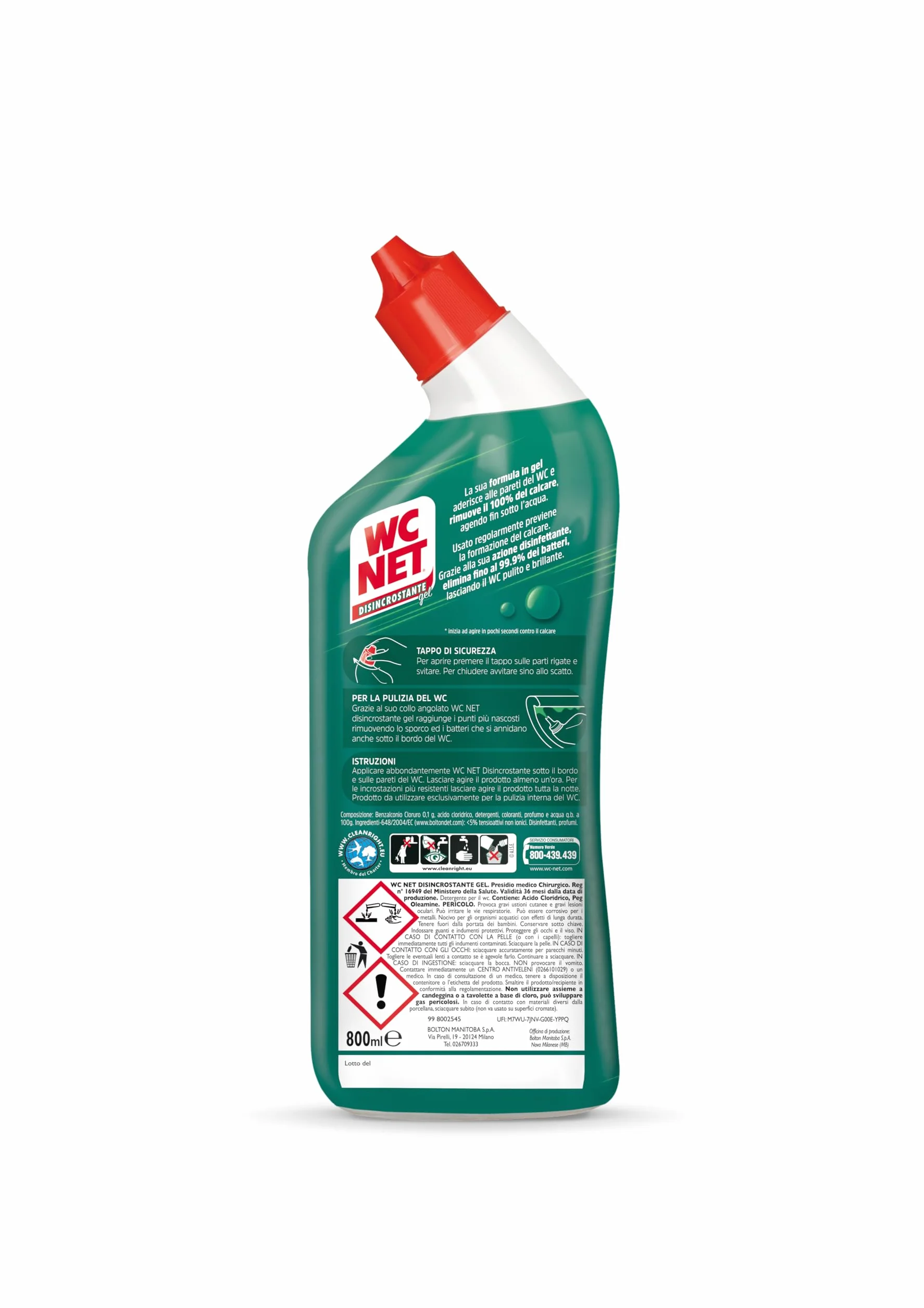 Disincrostante Disinfettante Gel per Sanitari e Superfici, Pulitore Liquido per Wc, 700 ml x 3 Confezioni