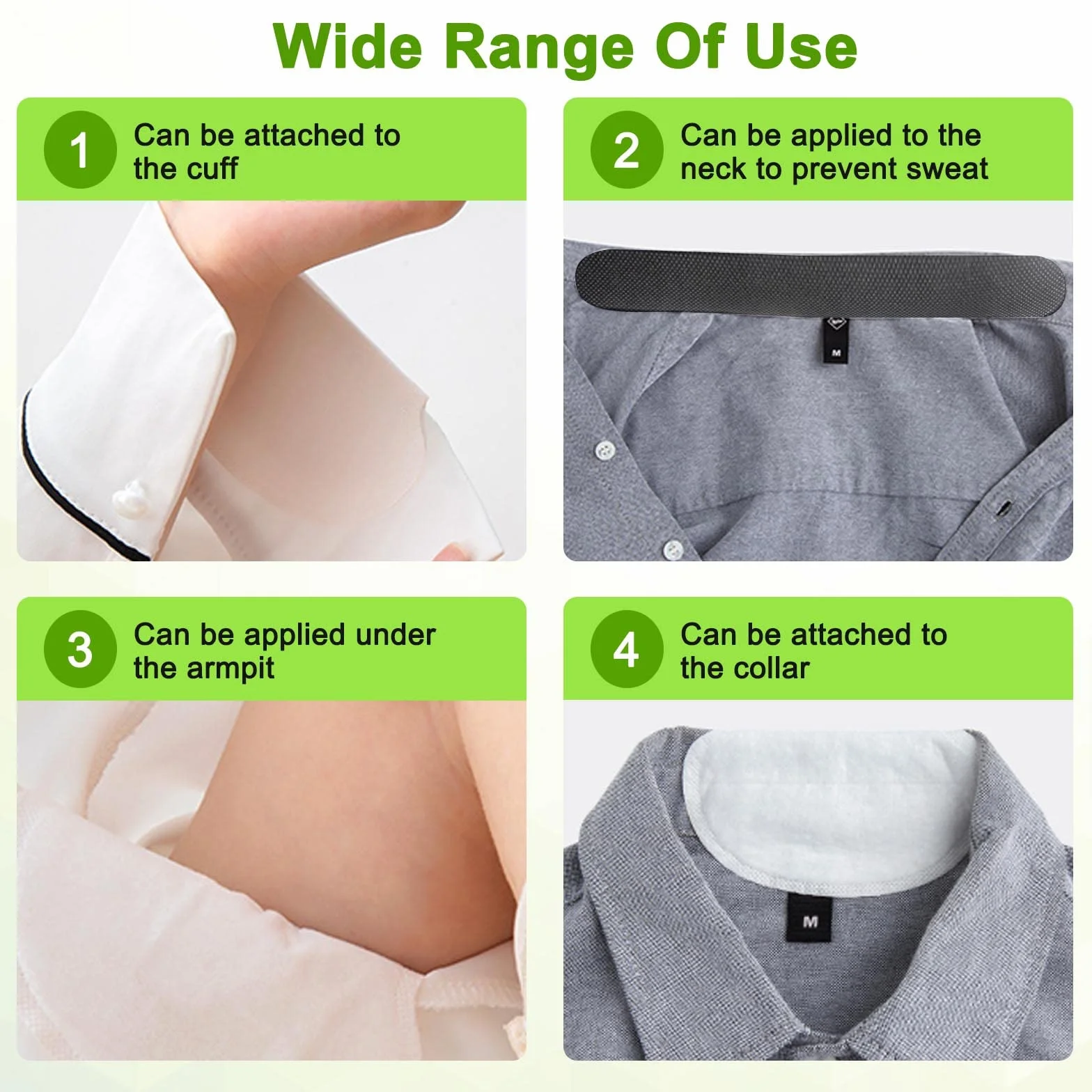 GWAWG 50 cuscinetti e 30 adesivi resistenti al sudore per ascelle, orlo camicia, asciutte e pulite