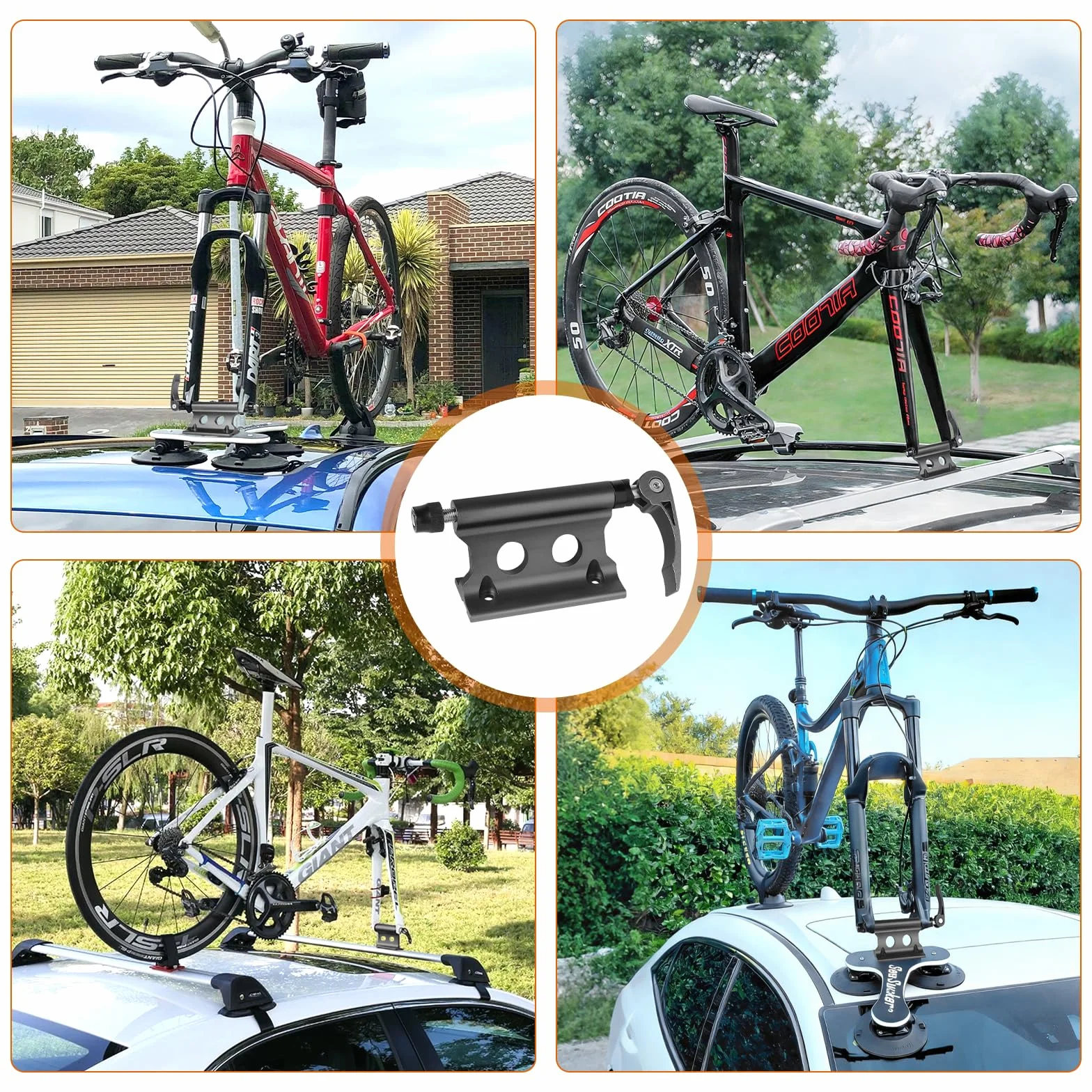 2 Supporti per forcella per bicicletta, forcella anteriore, clip fissa, supporto per forcella in lega alluminio con sgancio rapido Accessori per trasporto,viaggi,attività aperto(Titanio scuro)
