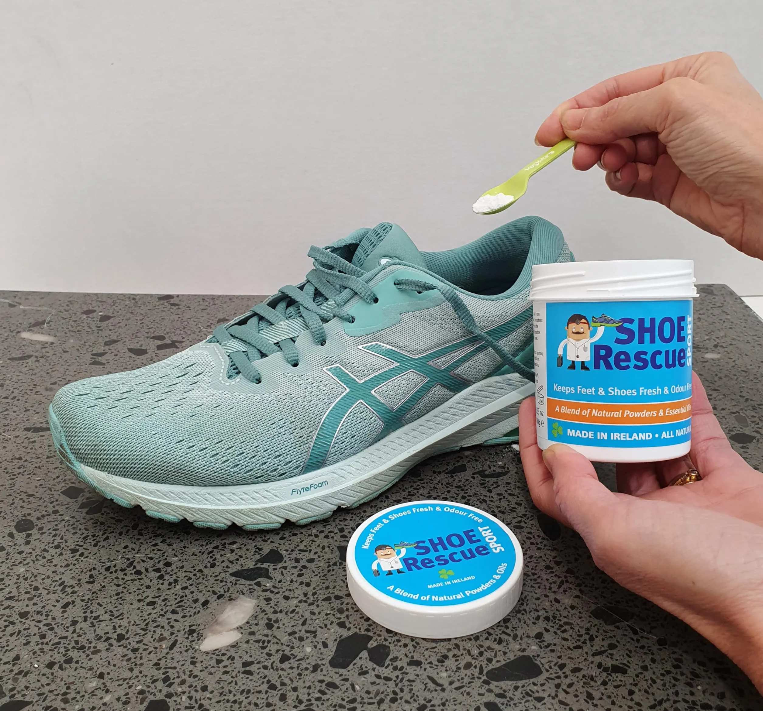 Shoe Rescue Polvere per scarpe 100g Elimina l'odore Deodorante naturale podologo