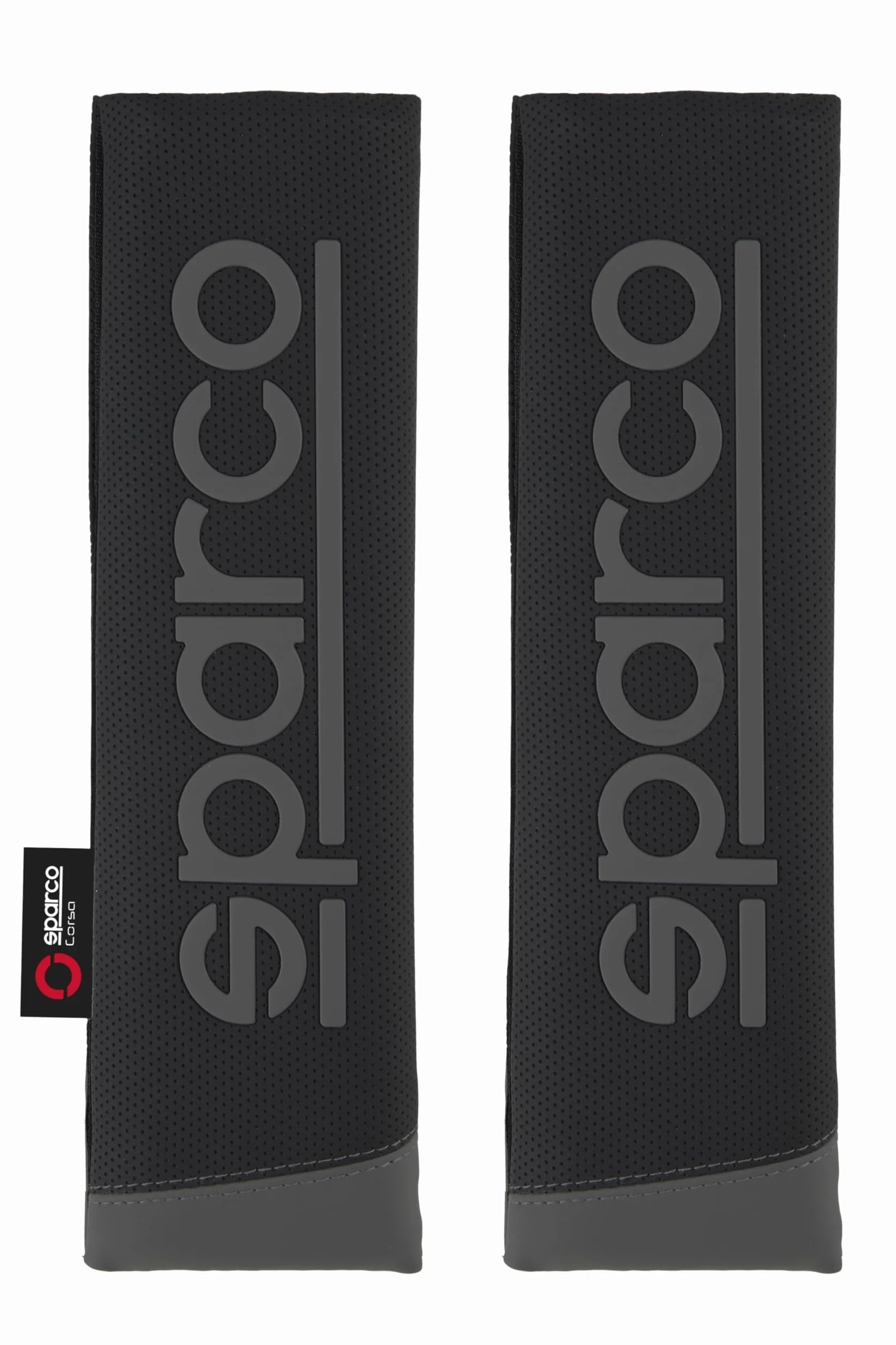 Sparco Cuscinetti per Cintura di Sicurezza universali 2 Pezzi, Amazon Exclusive, PVC + Poliestere, Lavabili e Facili da installare, Protezione per Cintura di Sicurezza per Auto