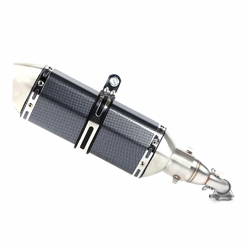 Tubo Scarico Scarico Moto Adatto Per Benelli Tnt 125 135 Silenziatore Per Tubo Modificato In Acciaio Inossidabile(WHITE)